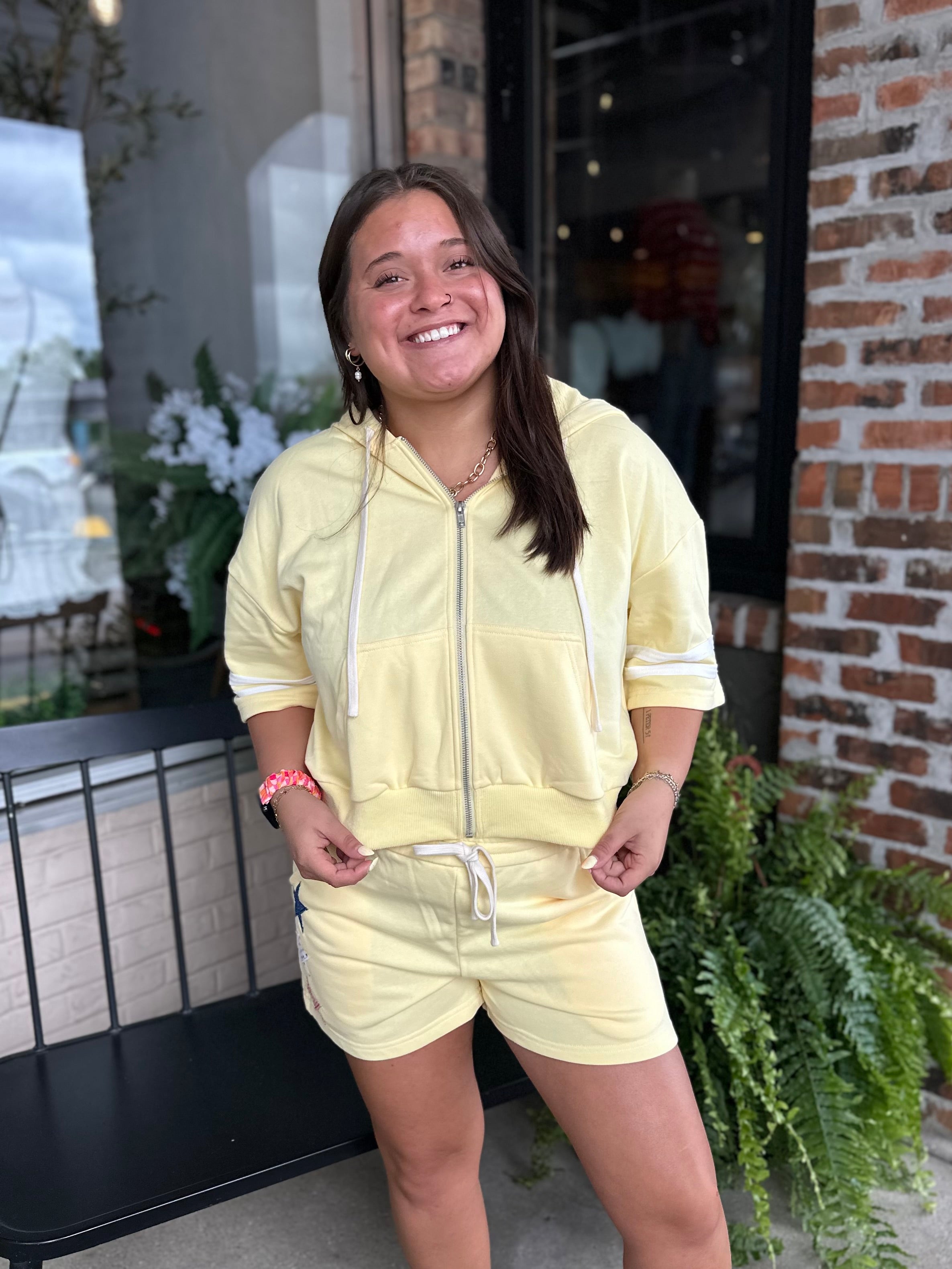 Star Applique Boxy Hoodie