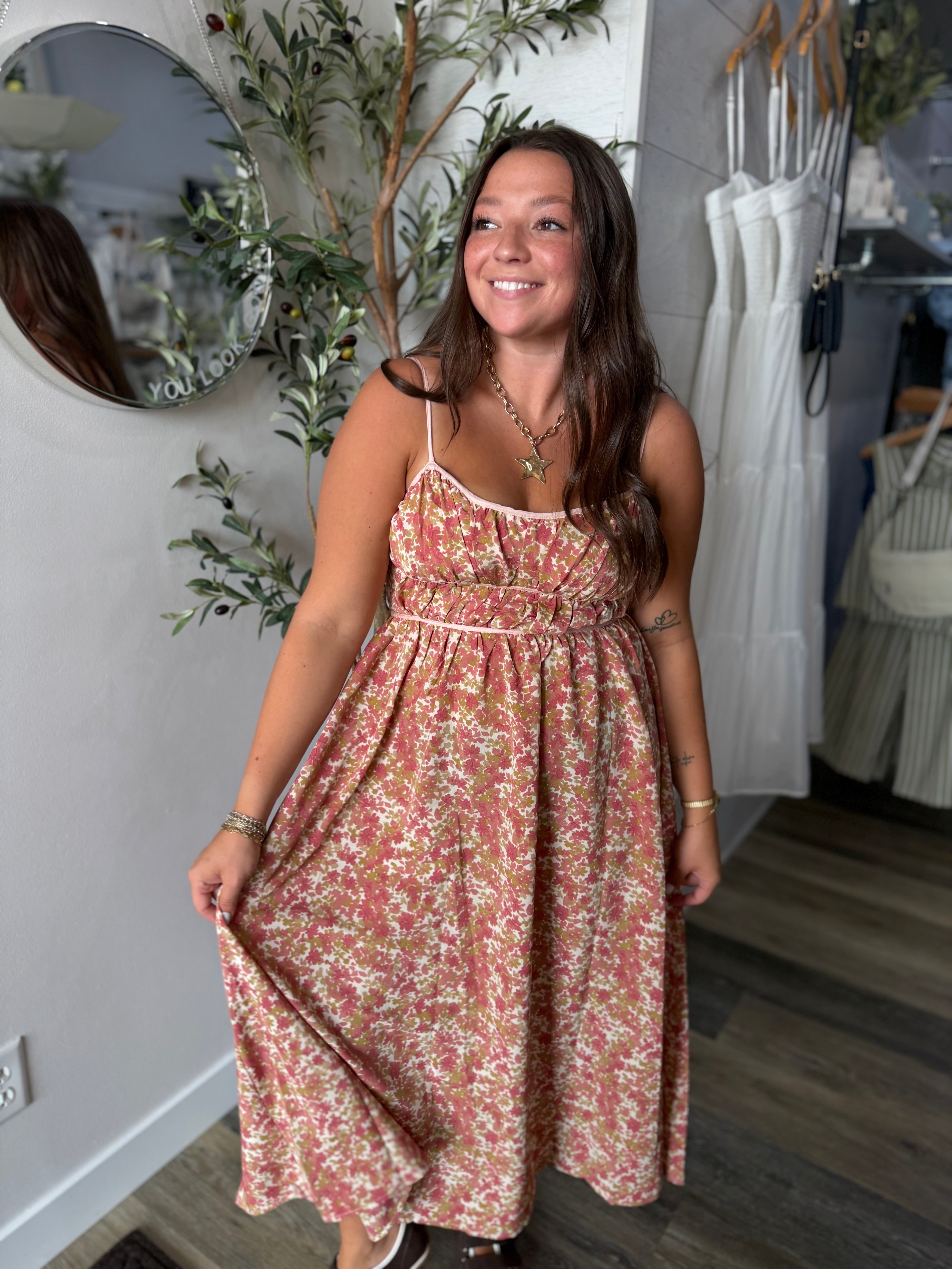 Rose Floral Print Dress