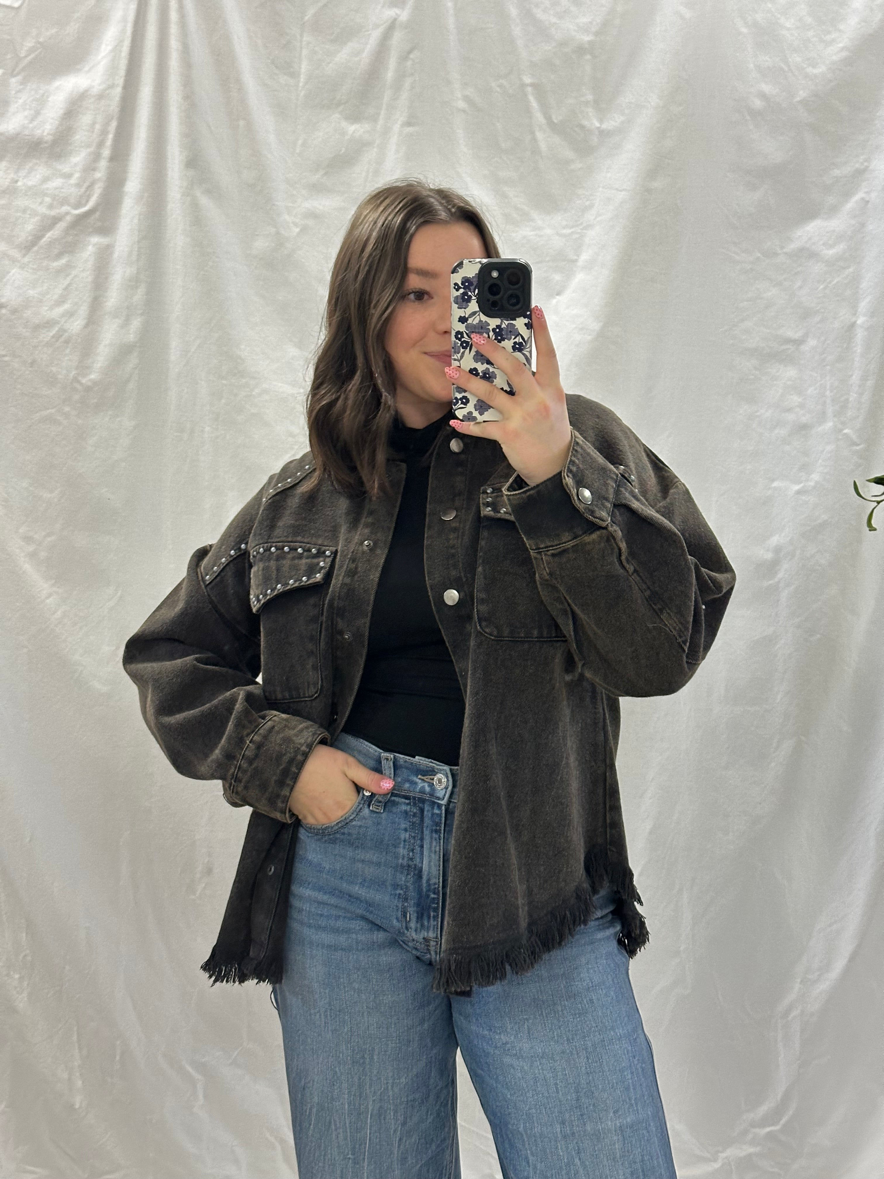 Black Acid Wash Jacket - FINAL SALE