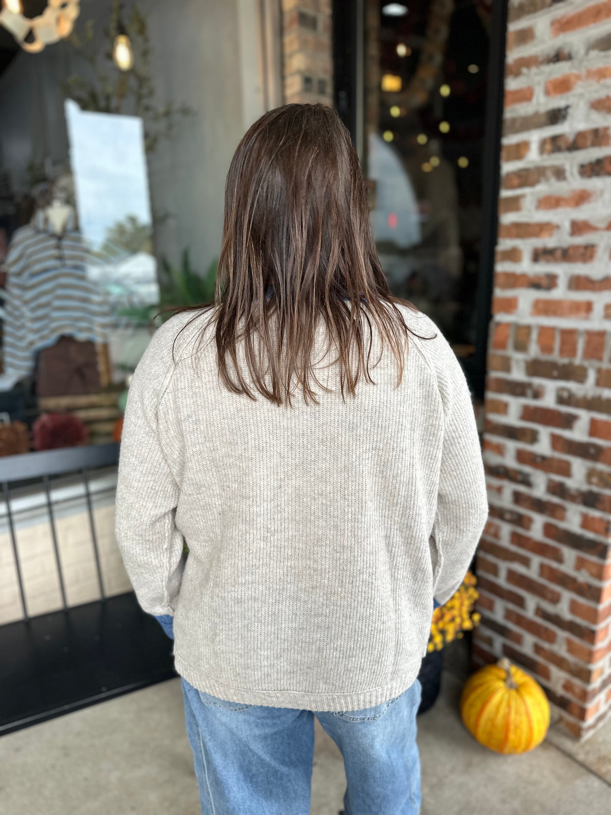 Contrast Rib Sweater Cardigan