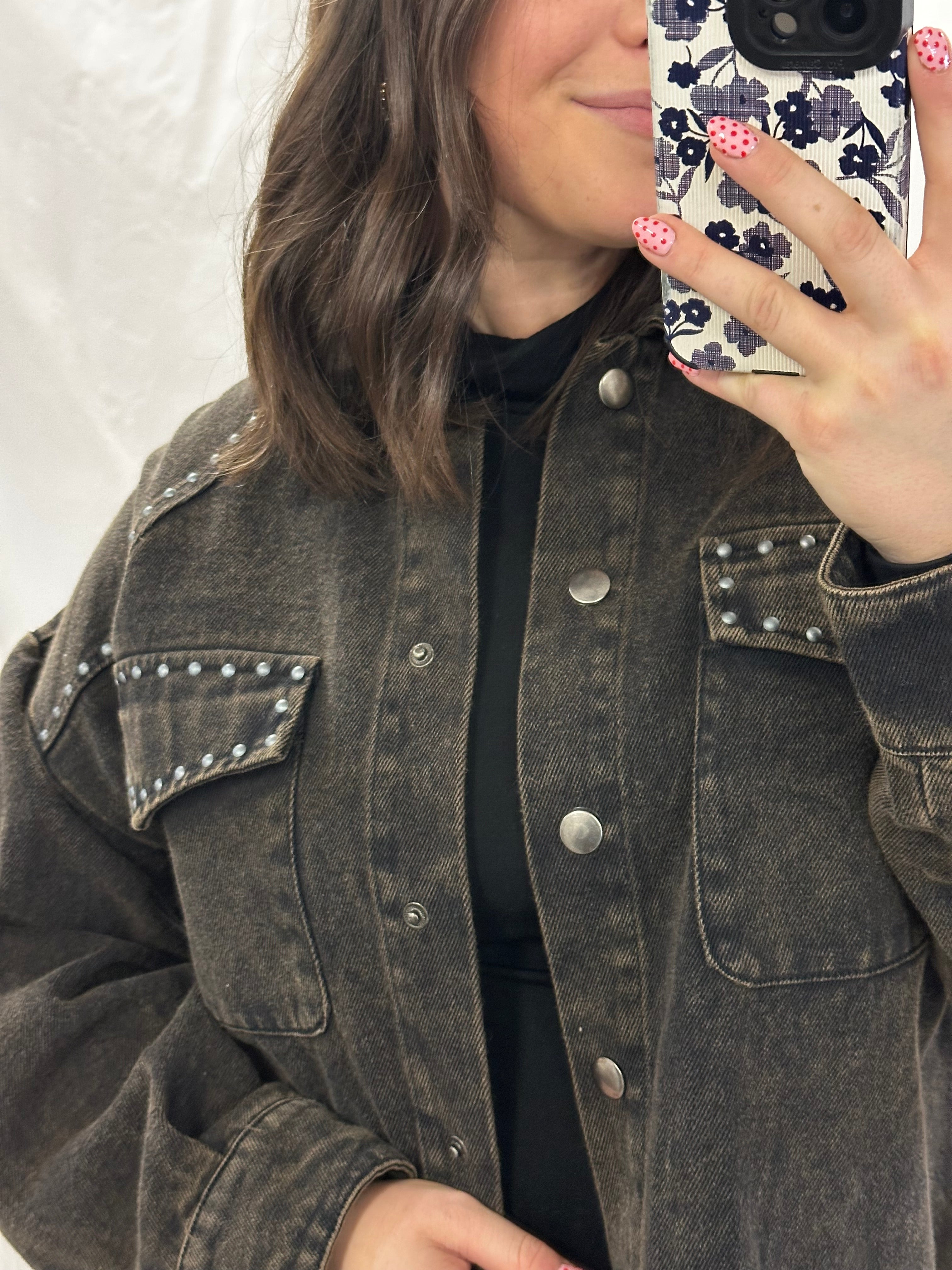 Black Acid Wash Jacket - FINAL SALE