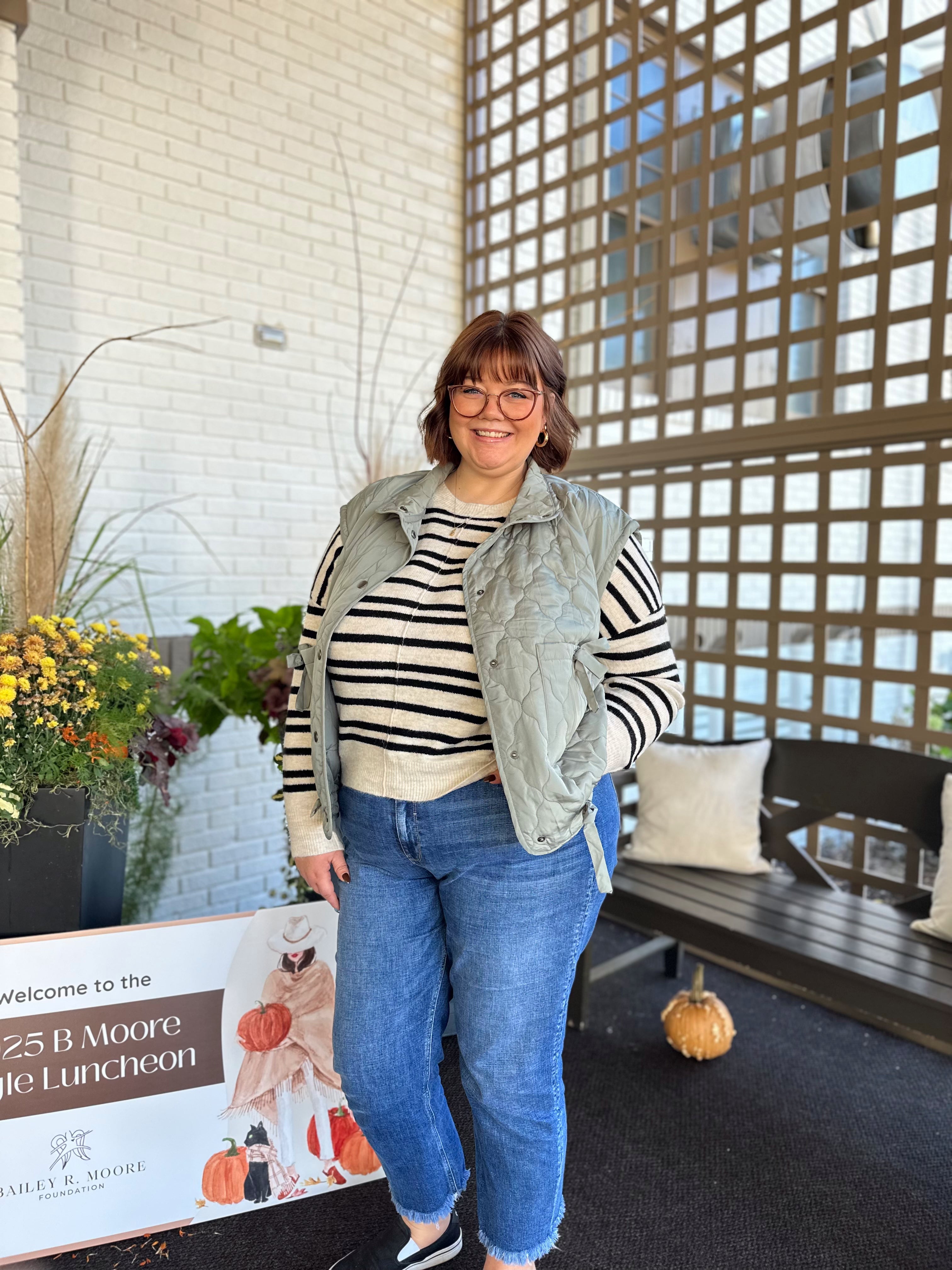 Plus Sage Tie Detail Quilted Vest