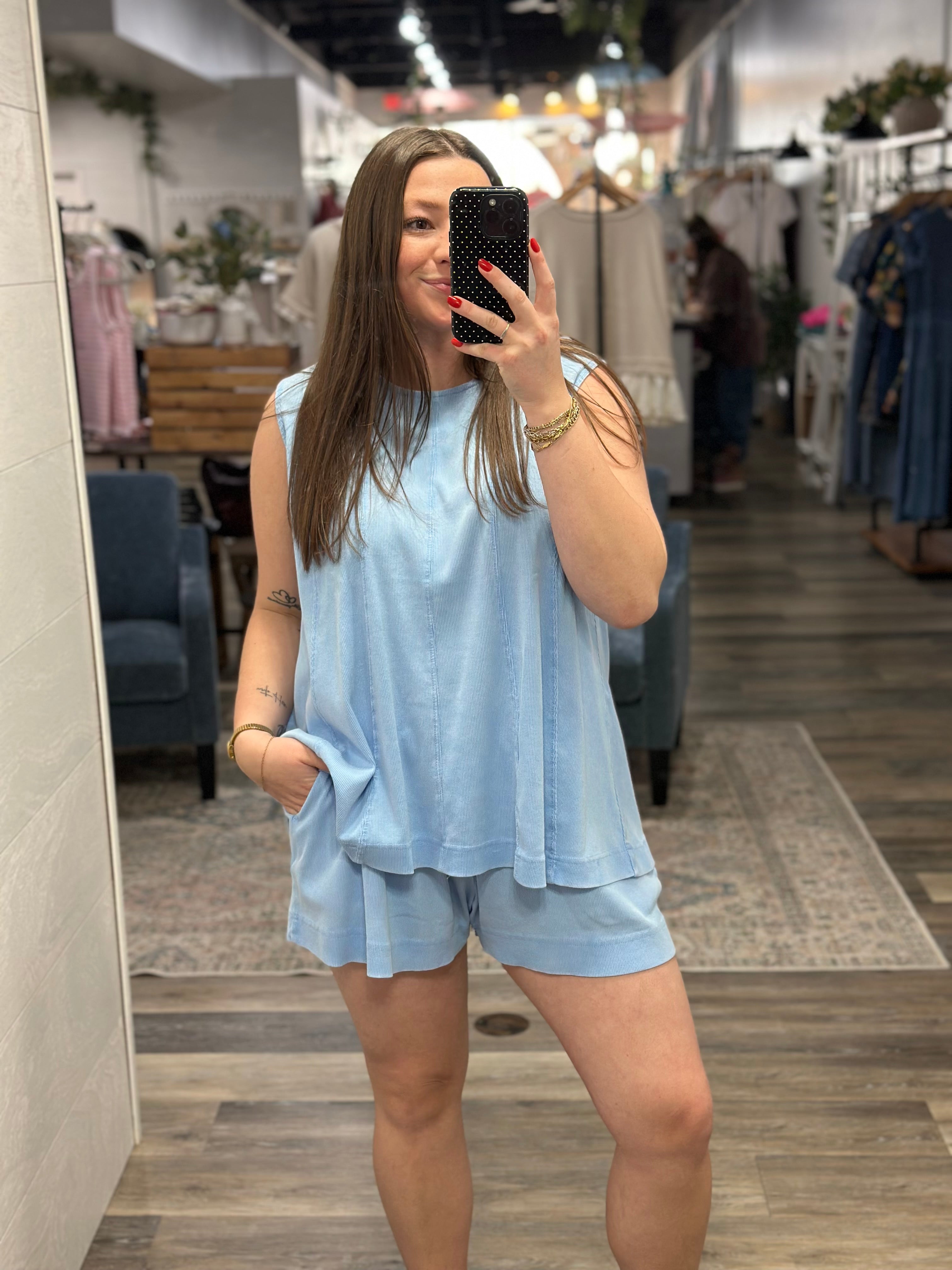 Blue Babydoll Top