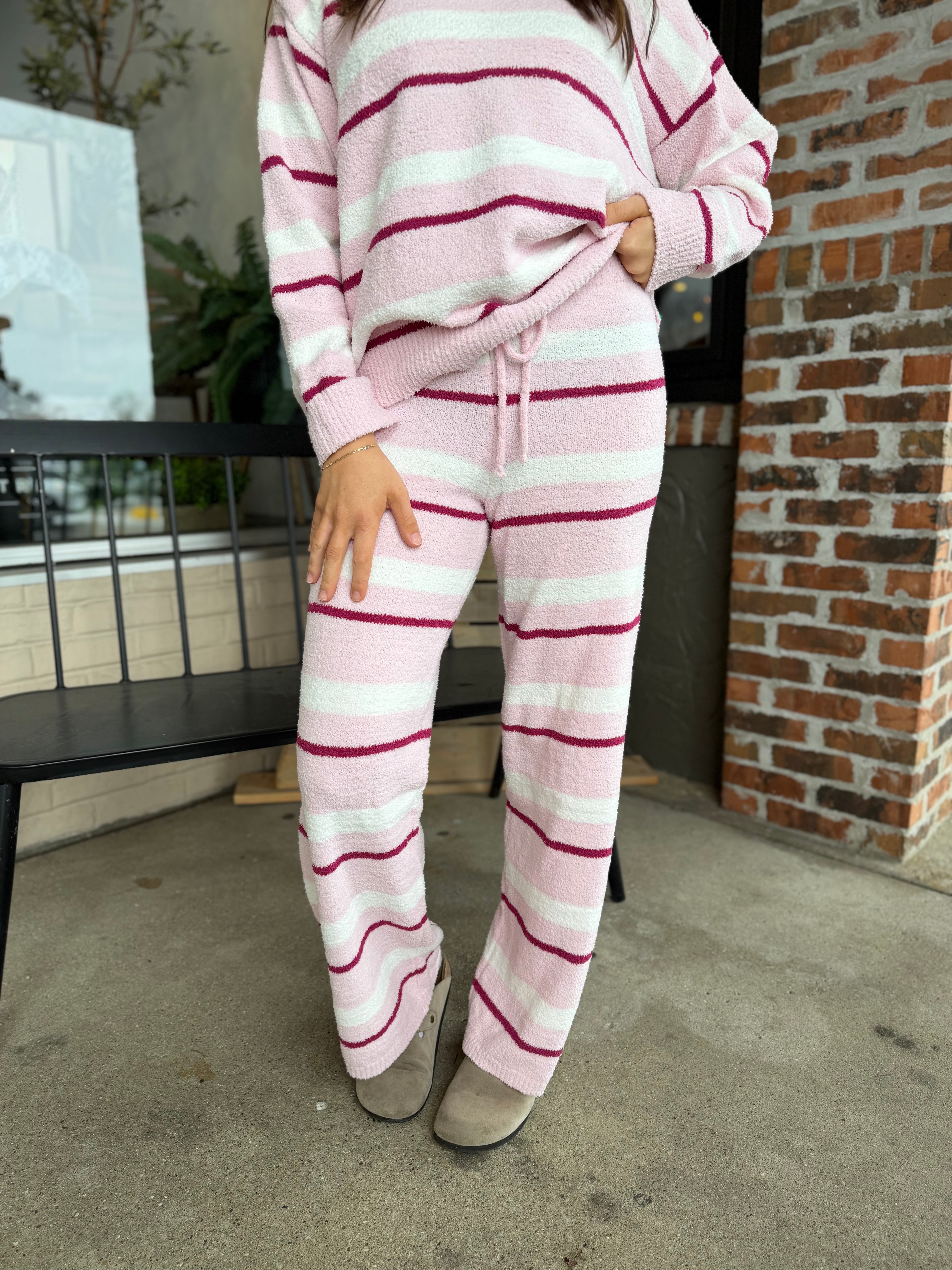 Pink Stripe Sweater Pants - FINAL SALE