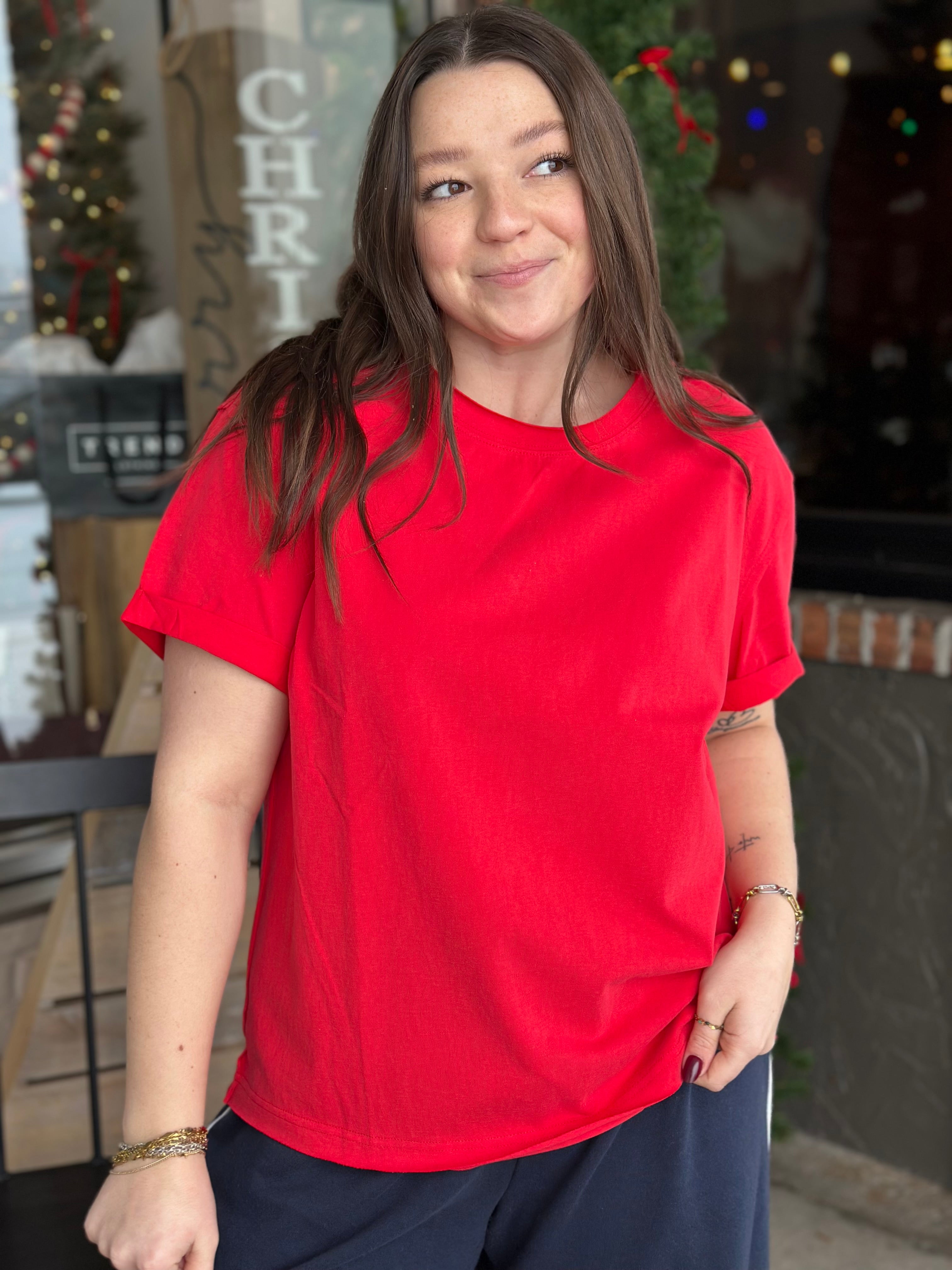 Red Short Sleeve Baby Tee