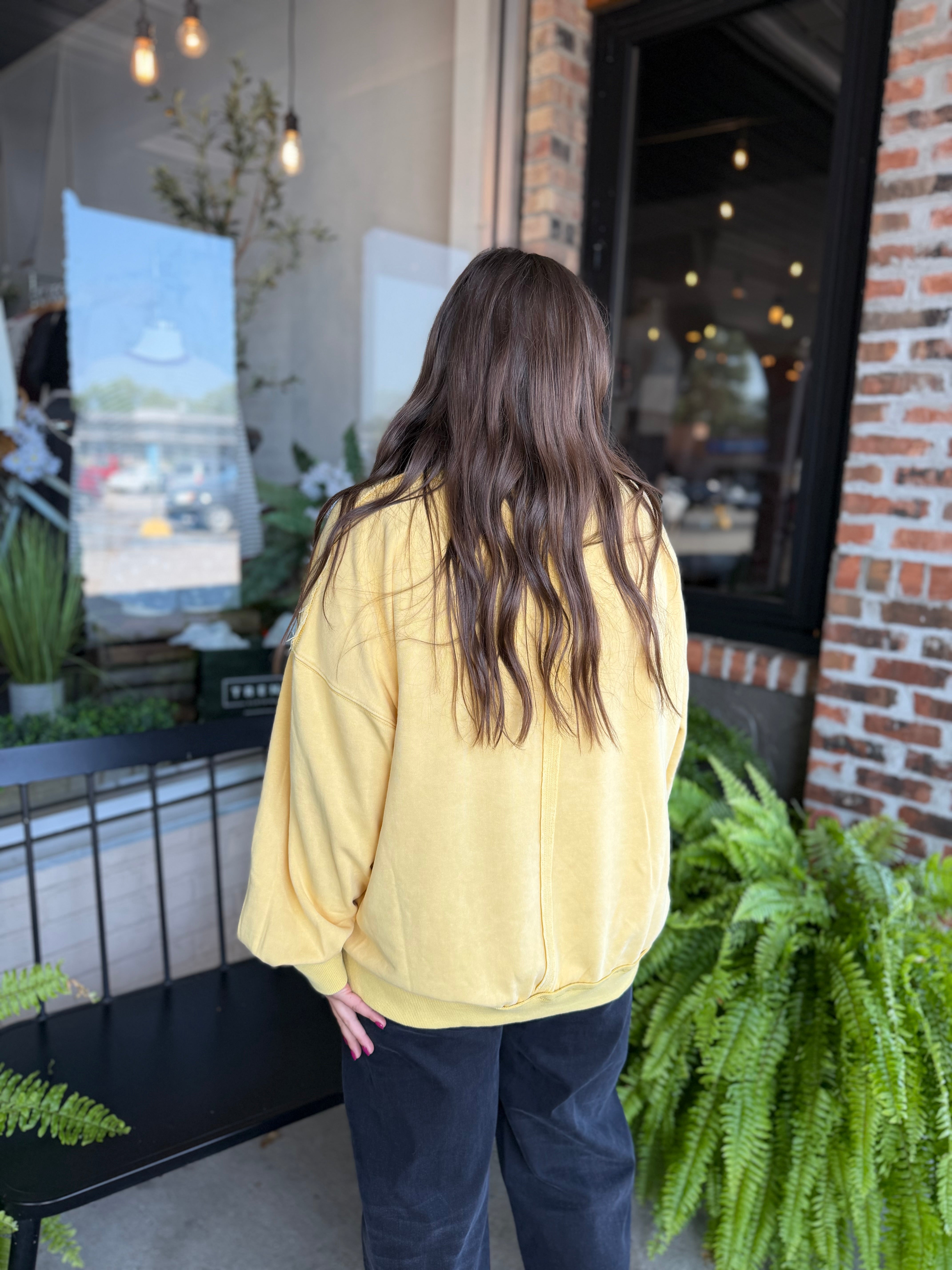 Golden Oversized Mock Neck Sweatshirt