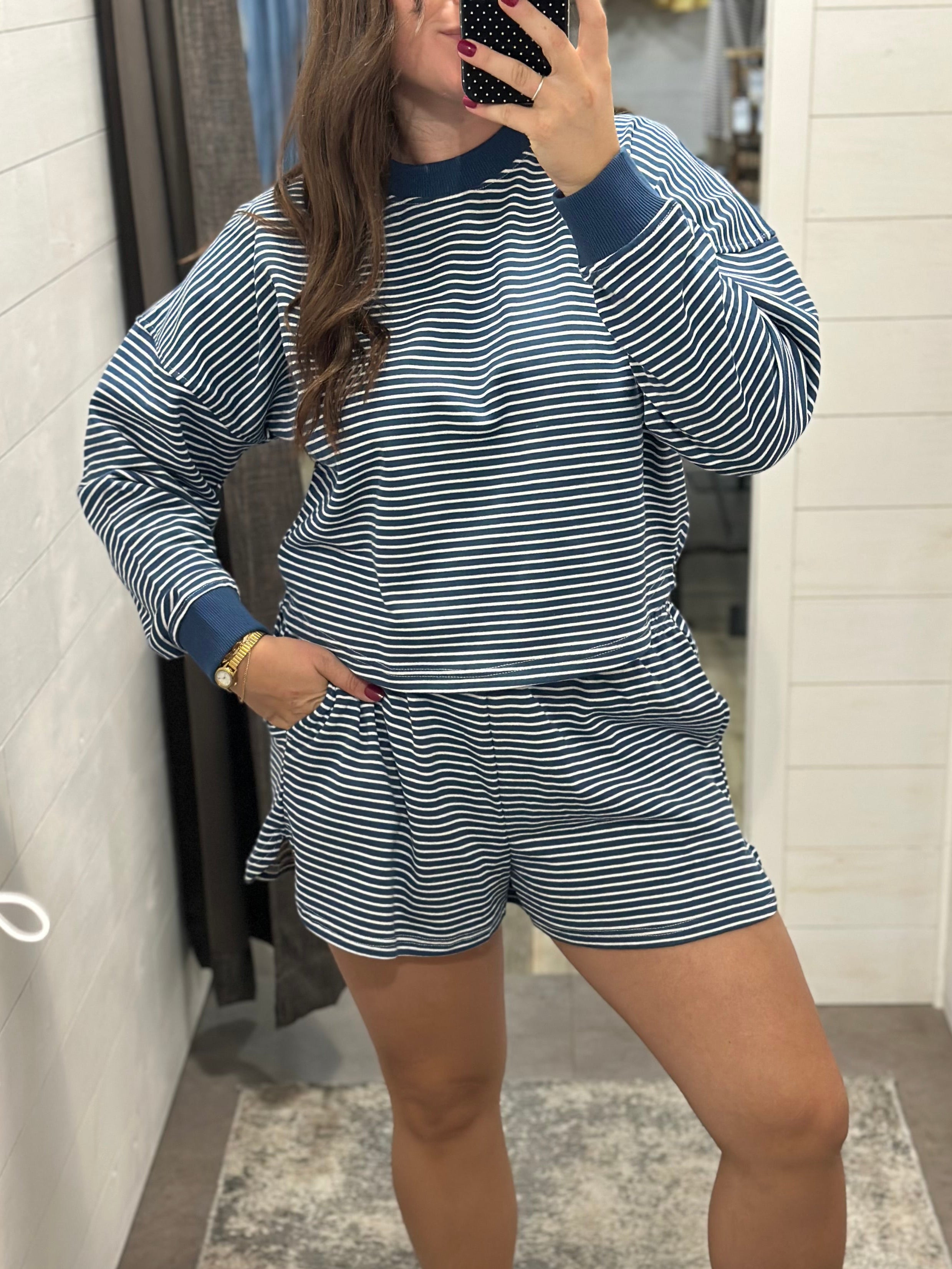 Ocean Stripe Crewneck