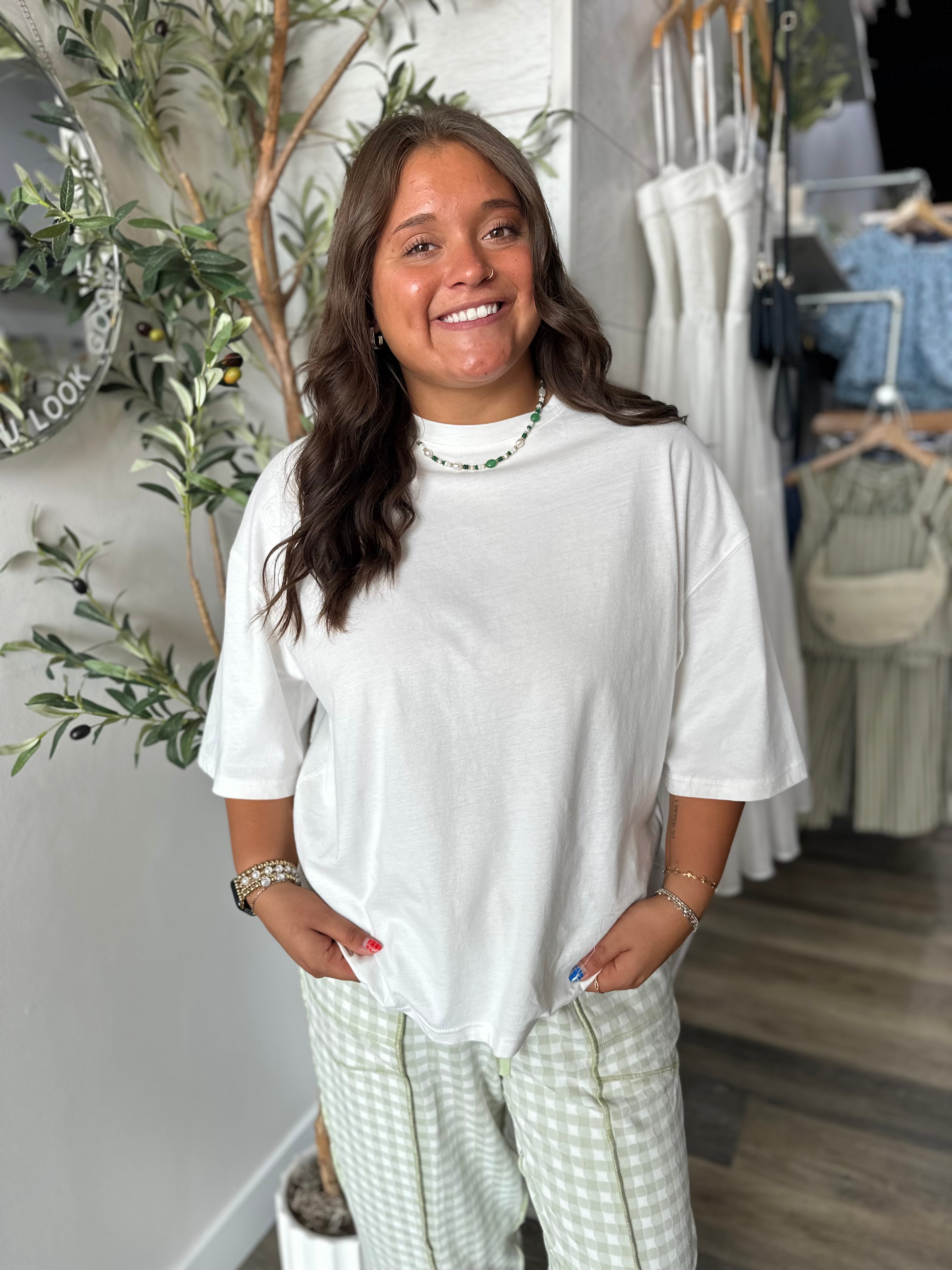 White Oversized Everyday Cotton Tee