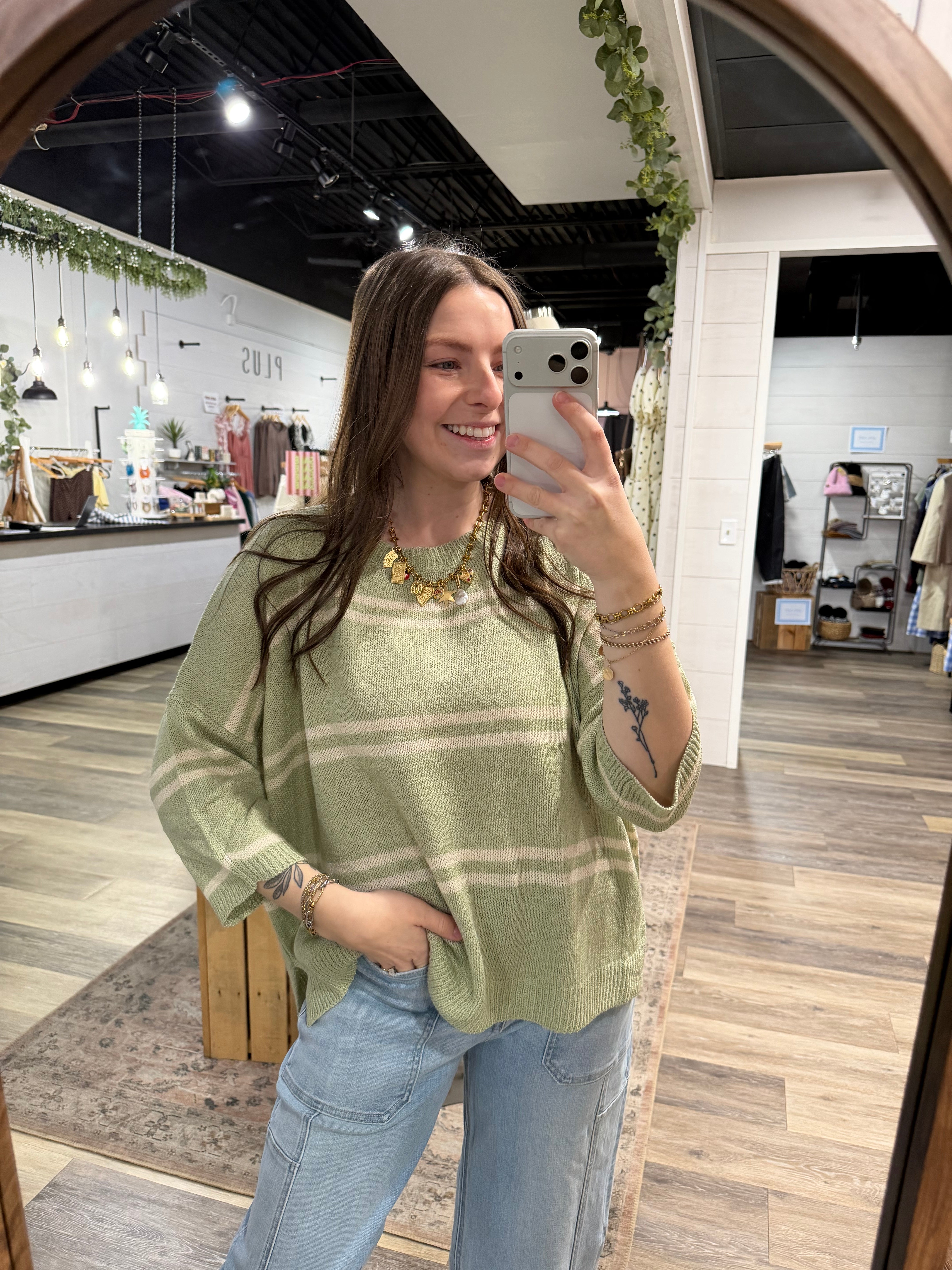 Sage Drop Shoulder Sweater