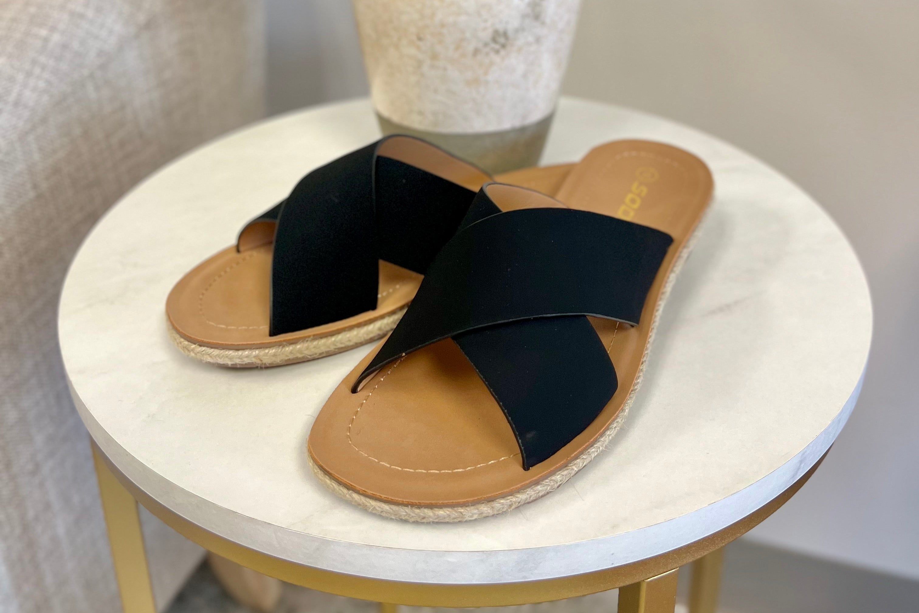 Black Crossover Sandal - FINAL SALE