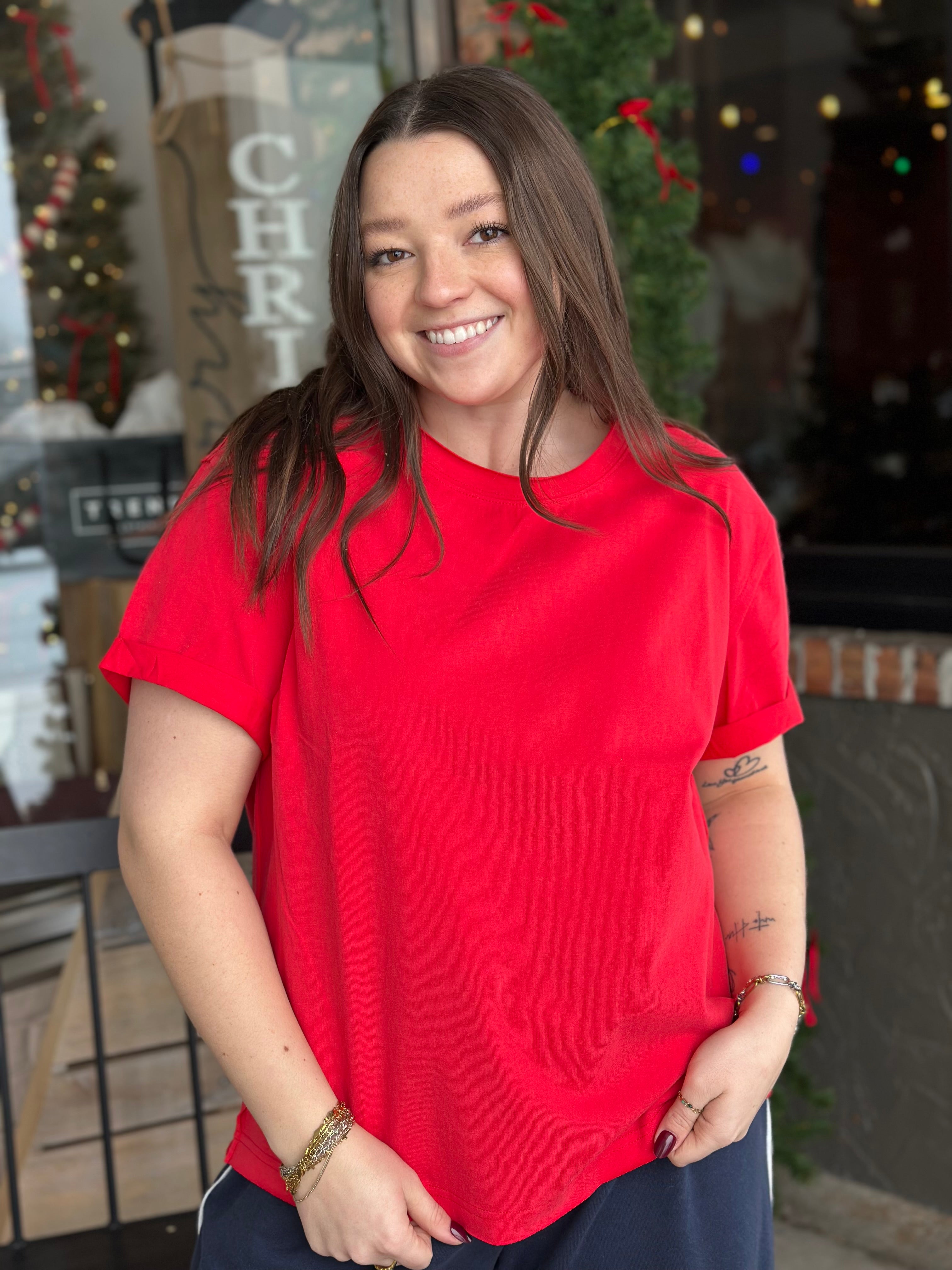 Red Short Sleeve Baby Tee