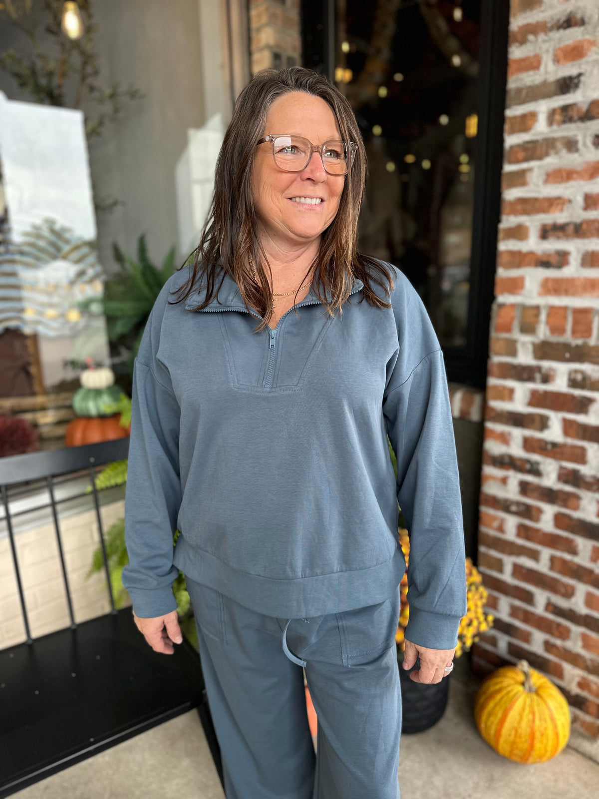 Blue Scuba Half Zip Pullover