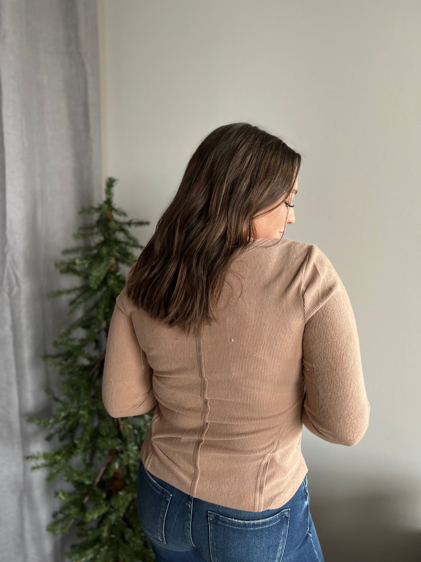Mocha Soft Henley Top