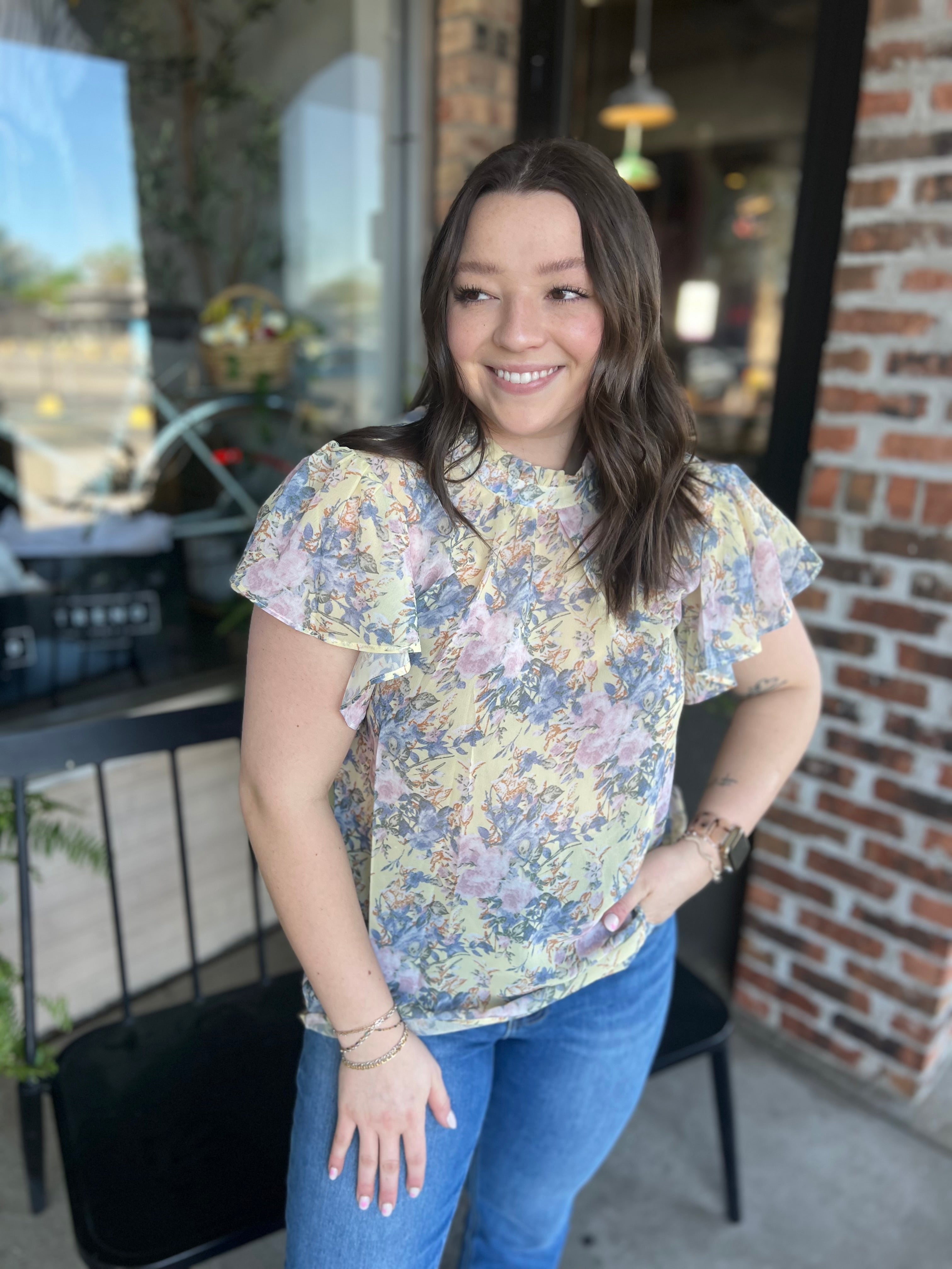 Yellow Floral Blouse