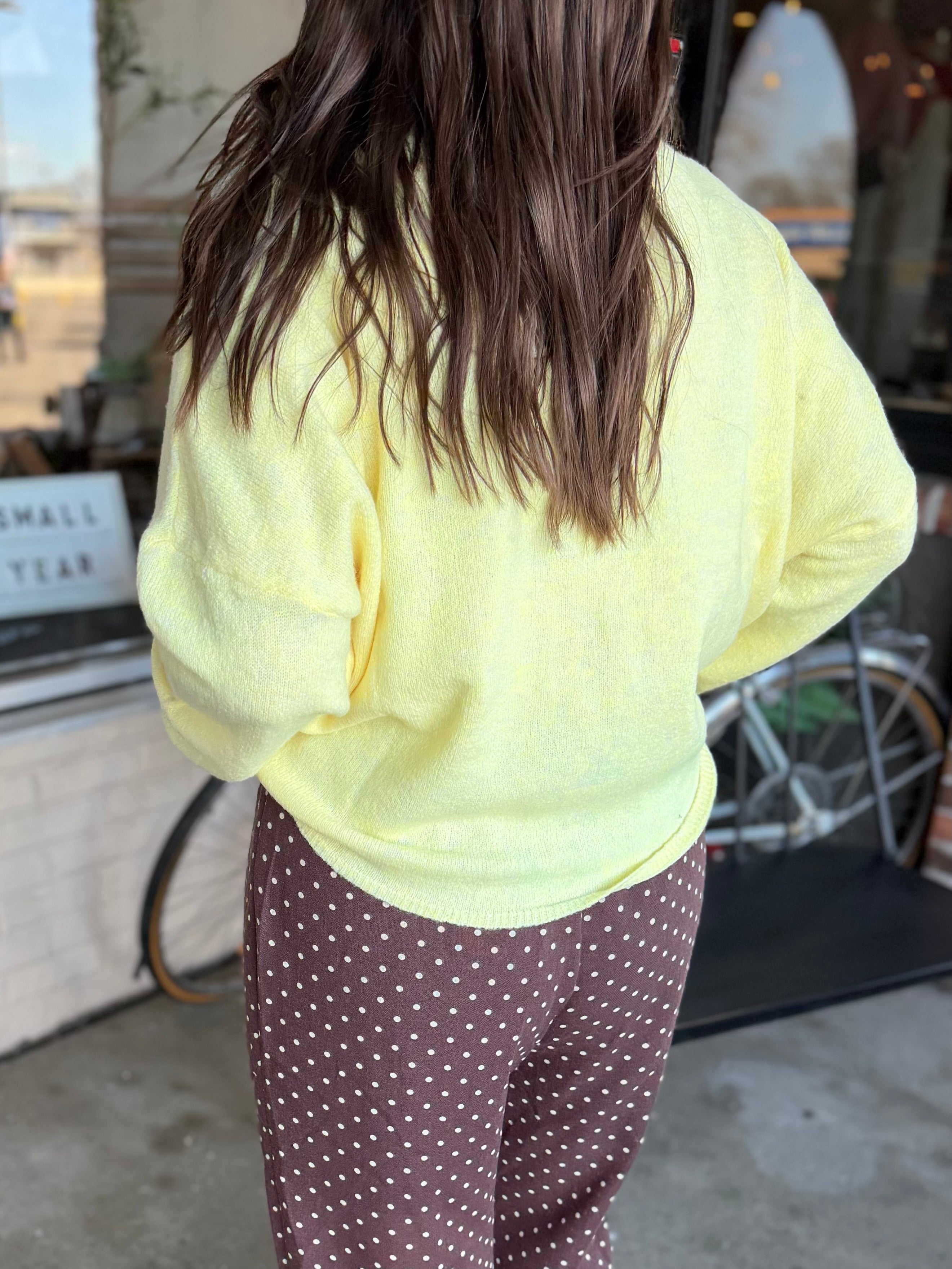 Yellow Button Down Cardigan