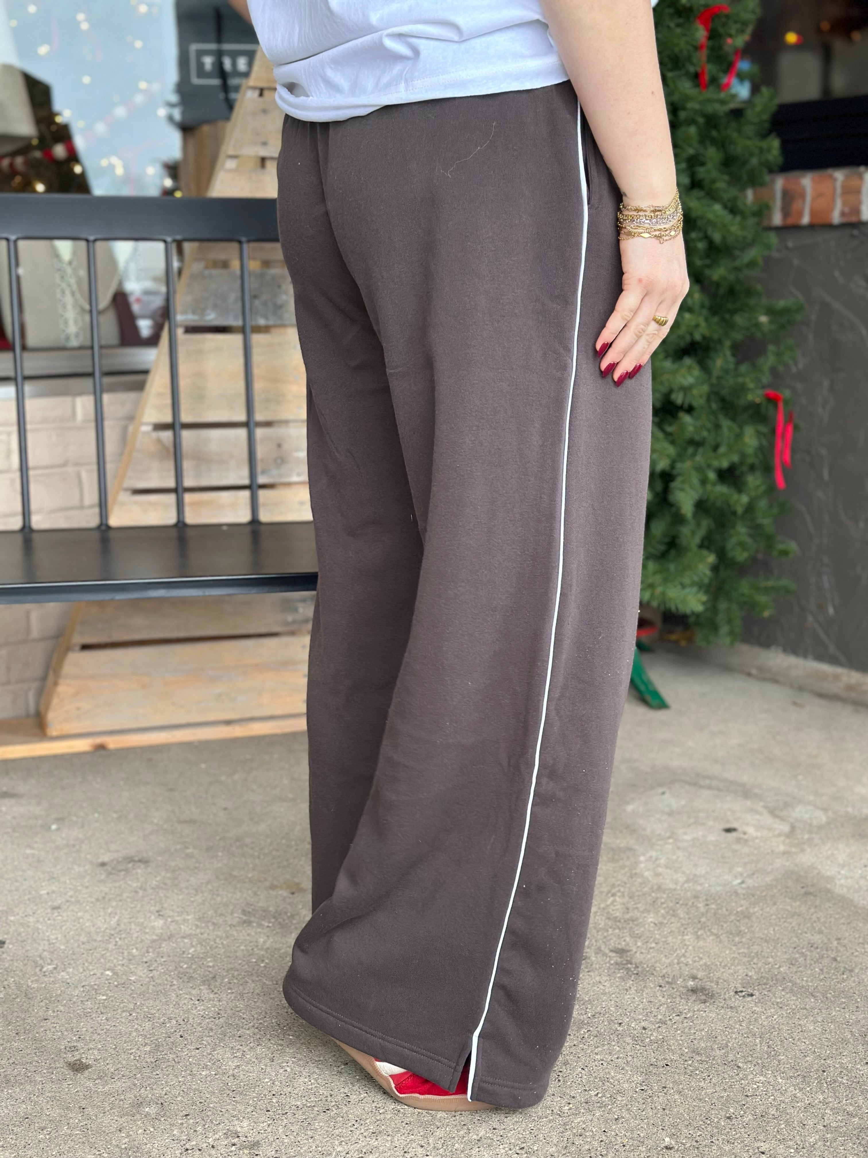 Charcoal Wide Leg Lounge Pants