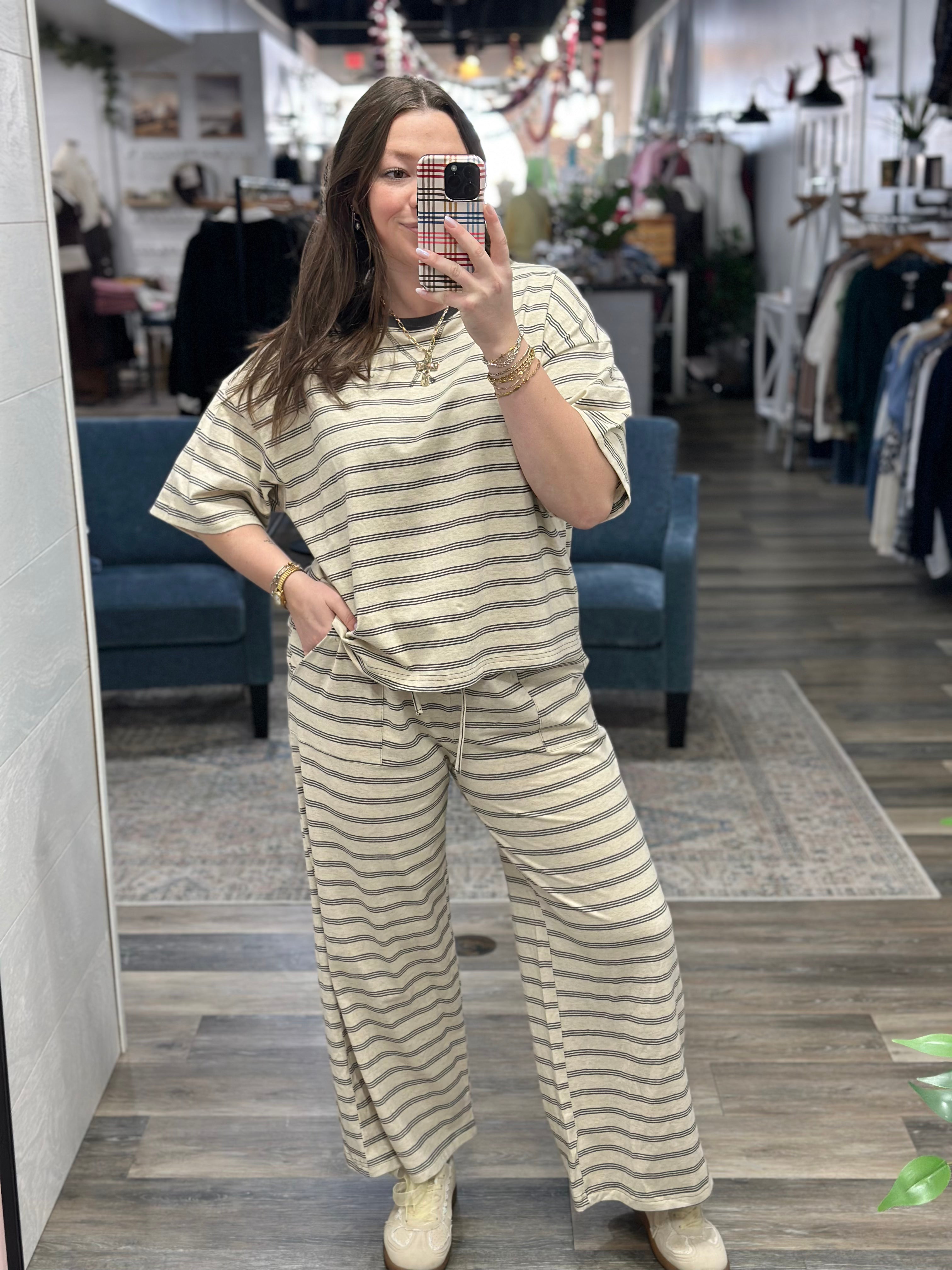 Brown Striped Knit Top - FINAL SALE