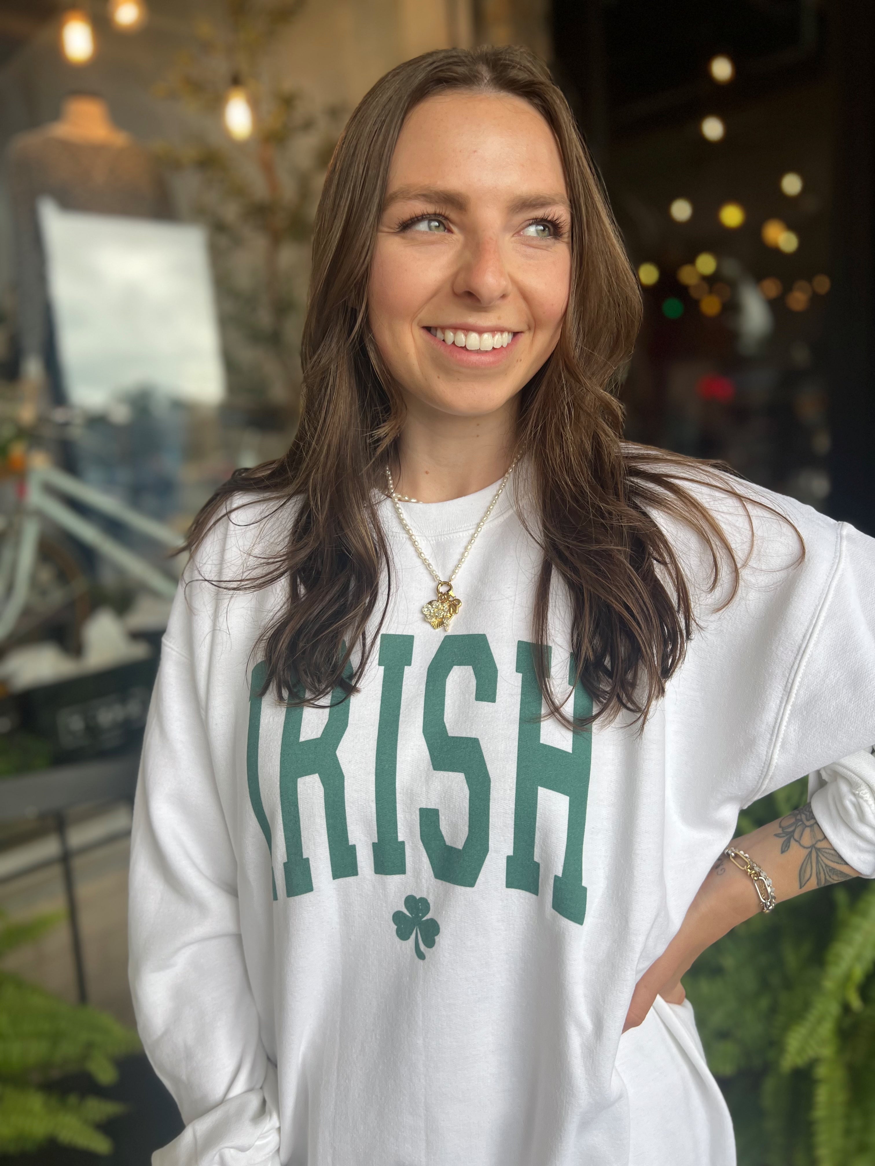 Irish Crewneck Sweatshirt - White