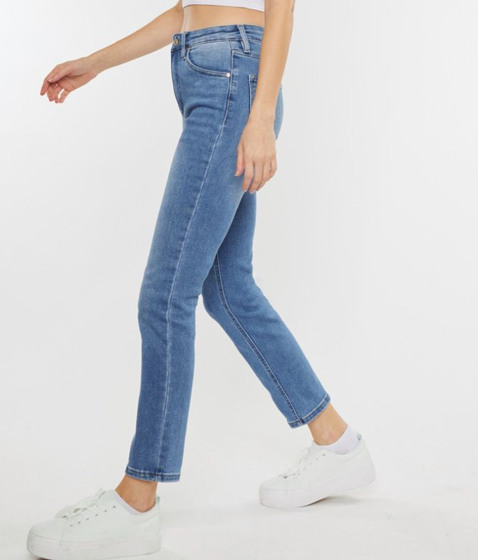 High Rise Slim Straight Denim