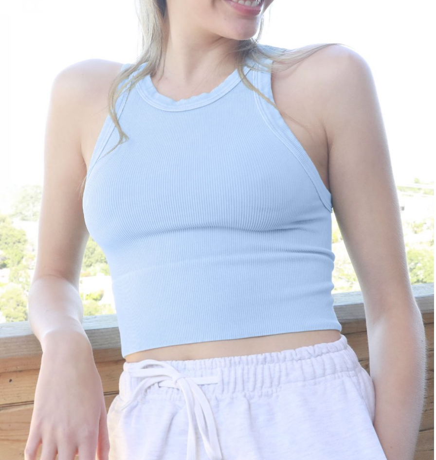 Vintage Ribbed High Neck Top - FINAL SALE