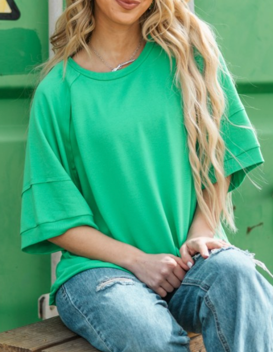 Green Boxy Tee