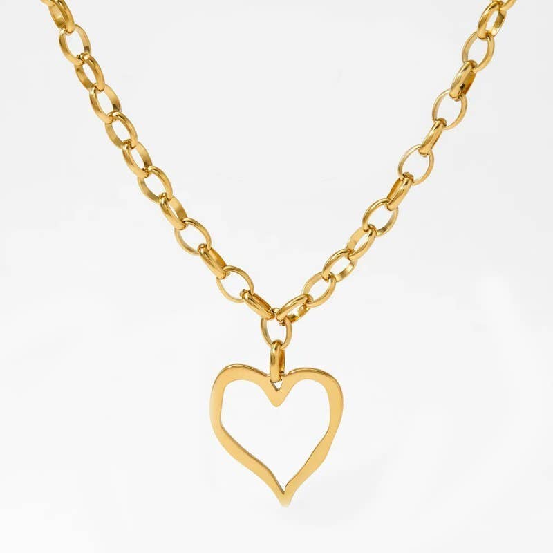 Gold 18K Tarnish Free Heart Necklace