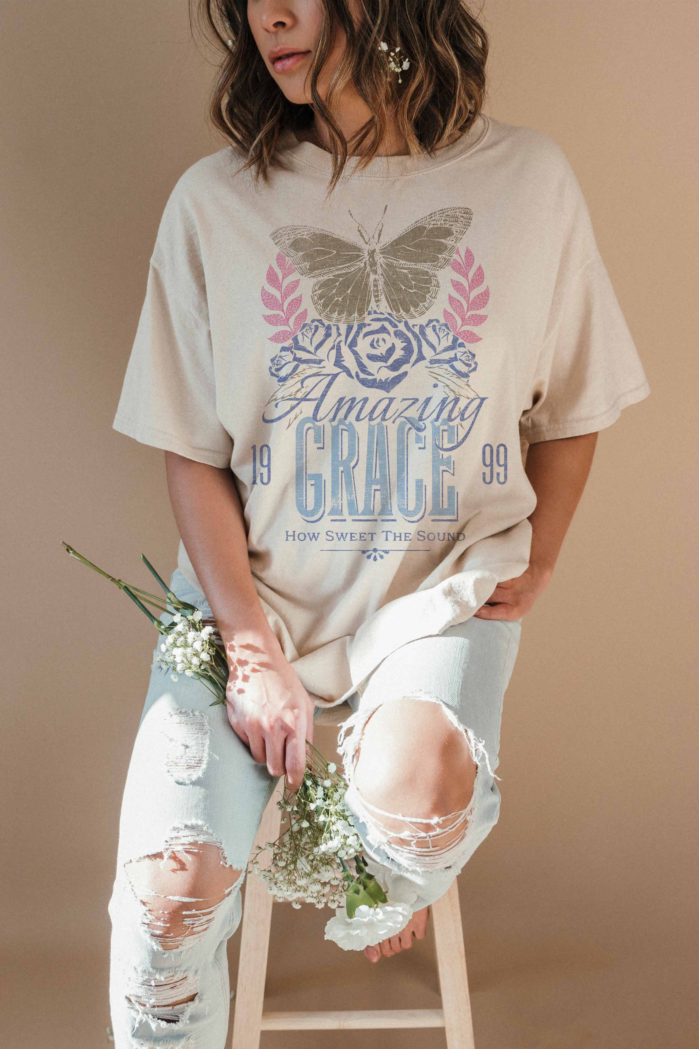 AMAZING GRACE 1999 OVERSIZED GRAPHIC TEE
