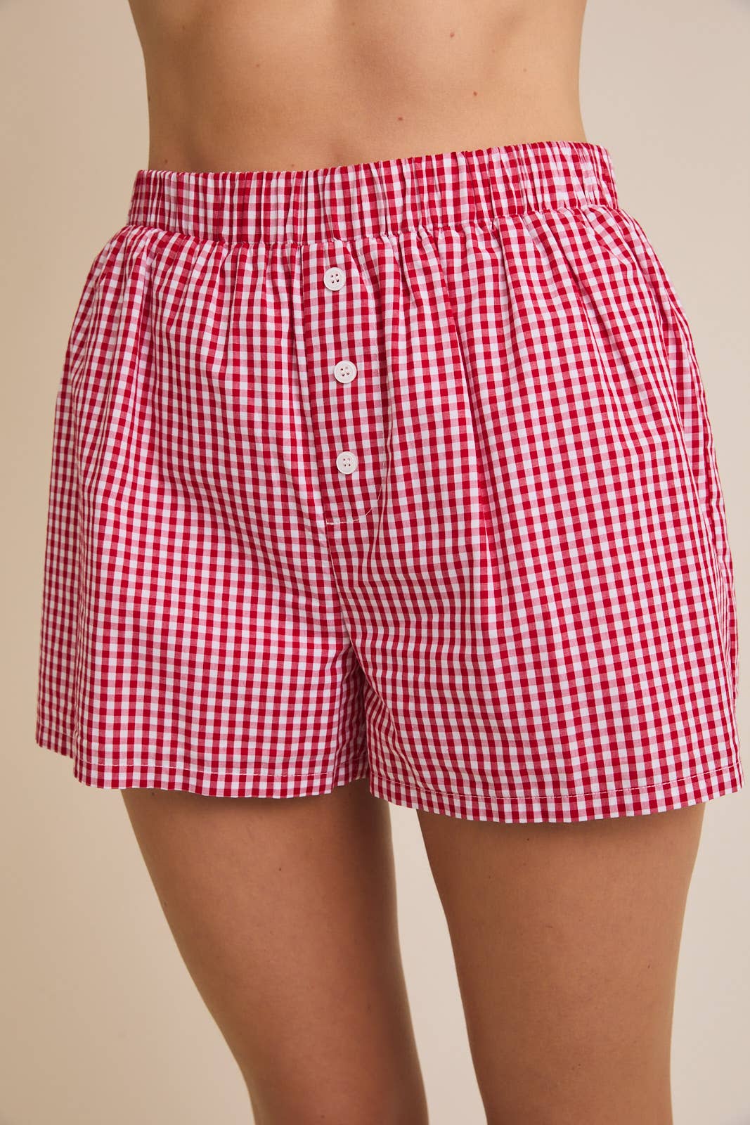 Plus Red Gingham Boxer Shorts