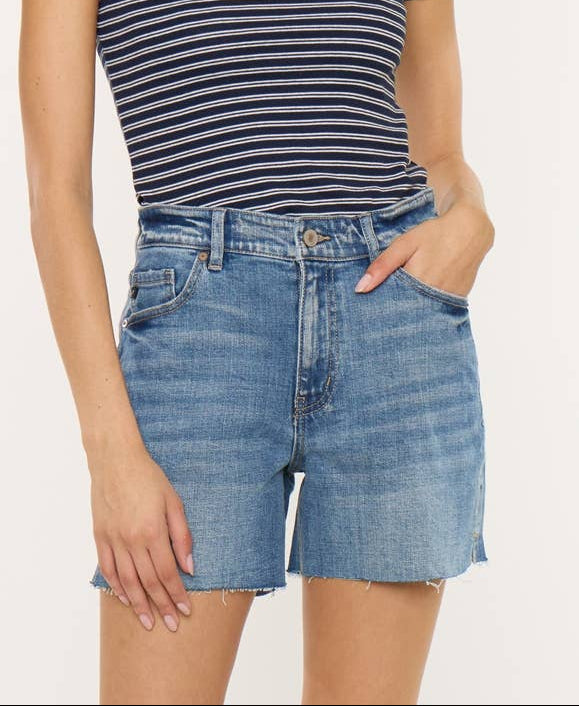 Medium Wash High Rise Shorts