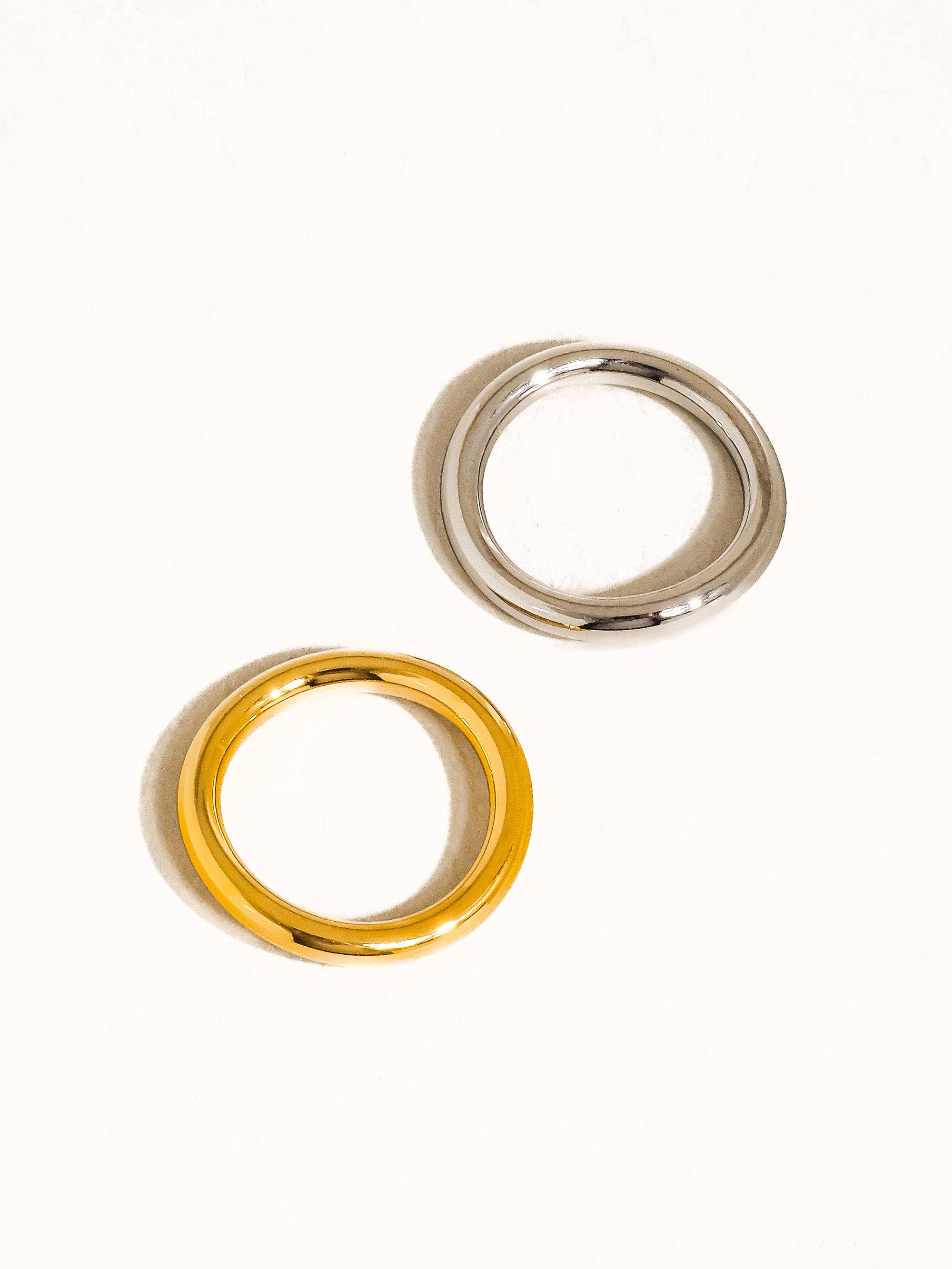 \18K Gold Non-Tarnish Double Two Tone Ring