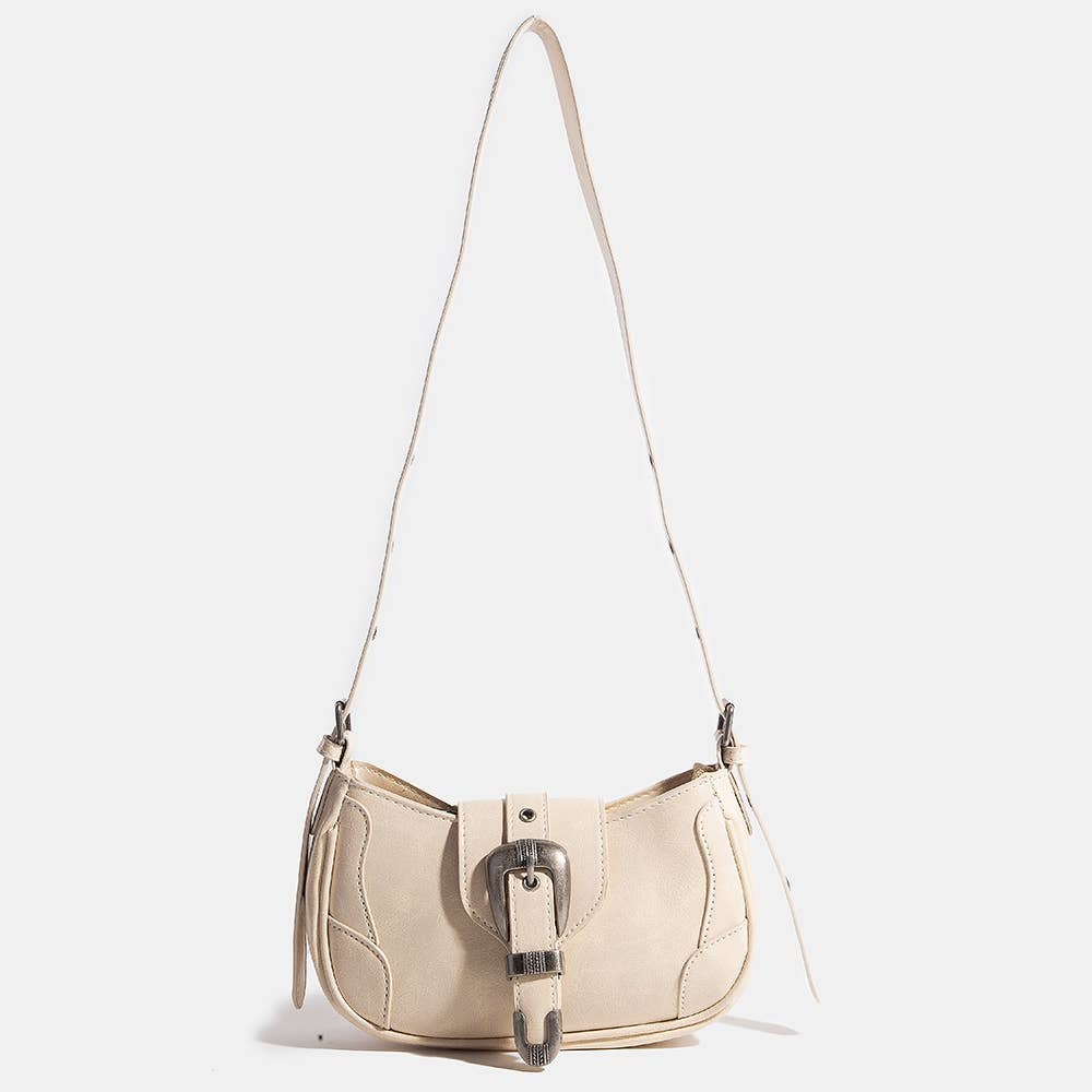 Ivory Western Buckle Shoulder Bag