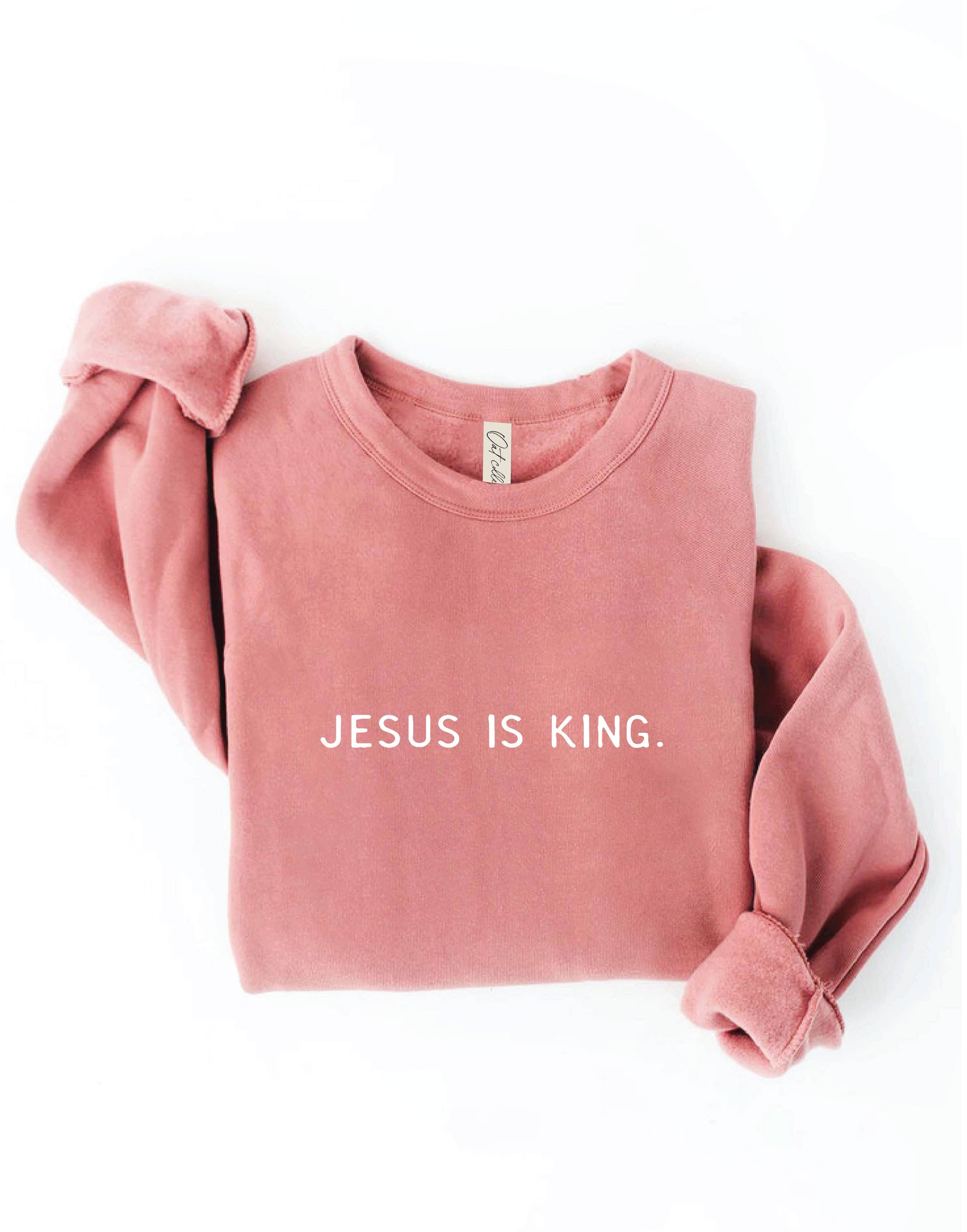 Mauve JESUS IS KING Graphic Sweatshirt