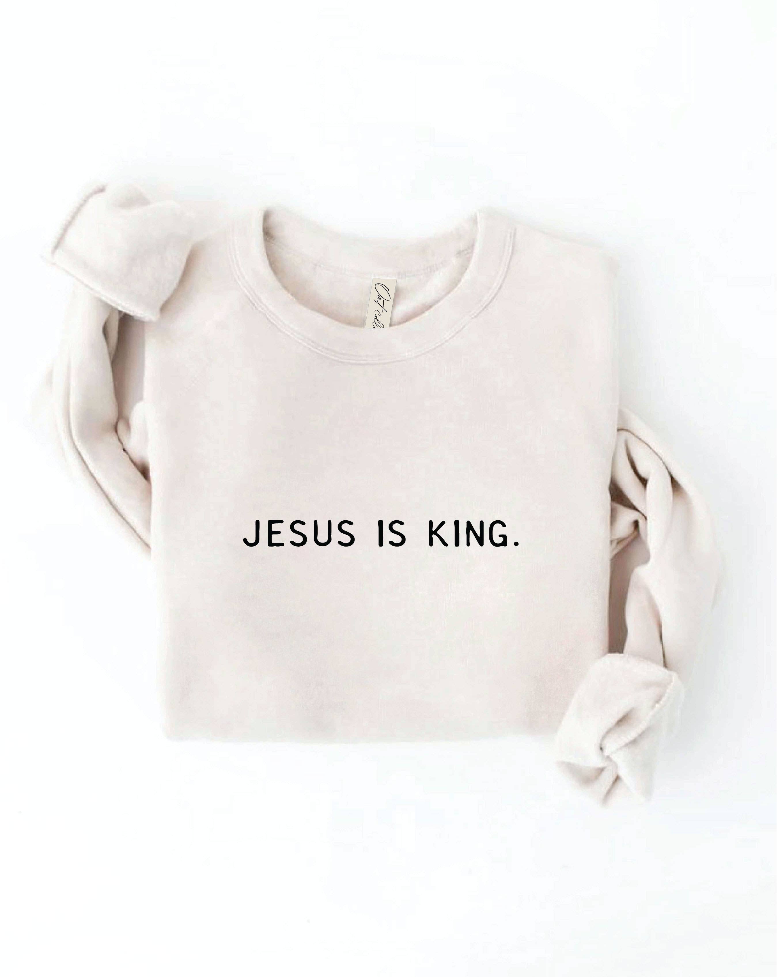 Heather JESUS IS KING Graphic Sweatshirt