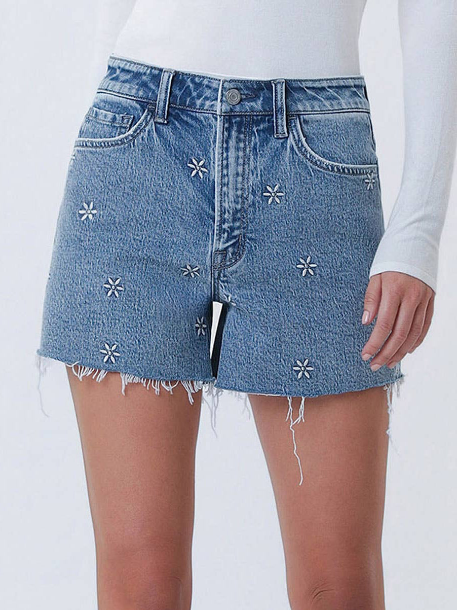 Daisy Embroidered Shorts
