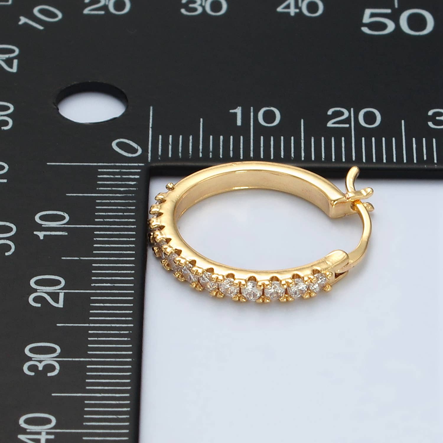 24K Gold Filled Micro Paved Latch Hoops