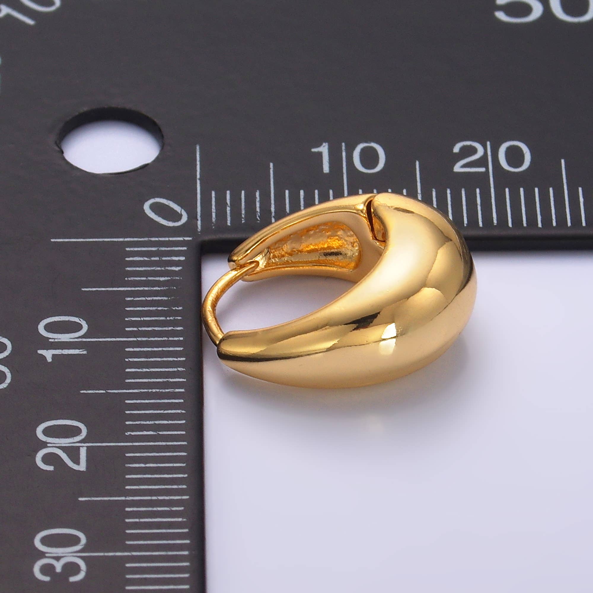 Gold Dome Hoops Earrings