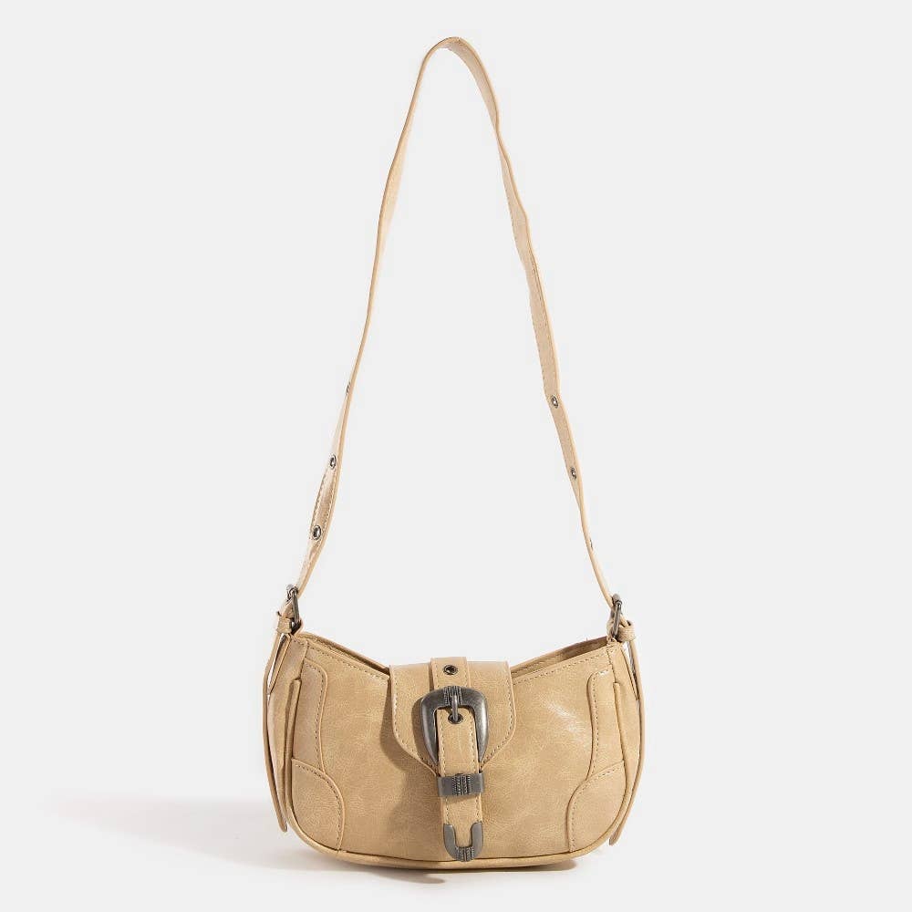 Ivory Western Buckle Shoulder Bag
