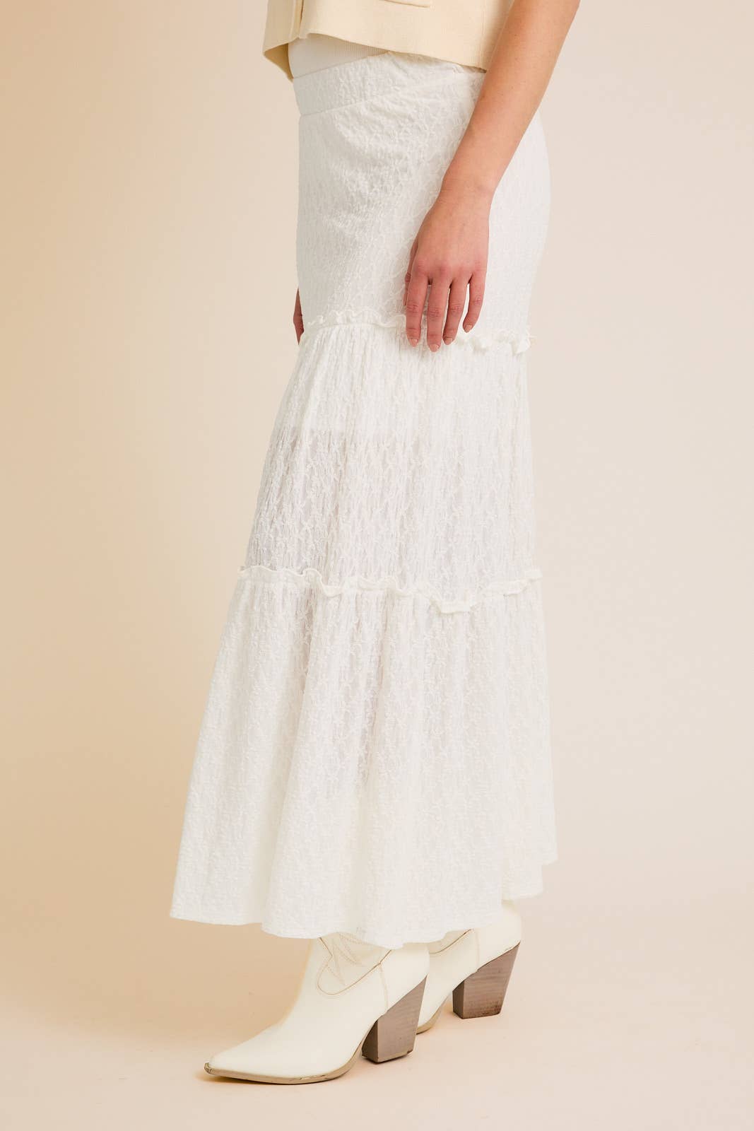 White Lace Maxi Skirt