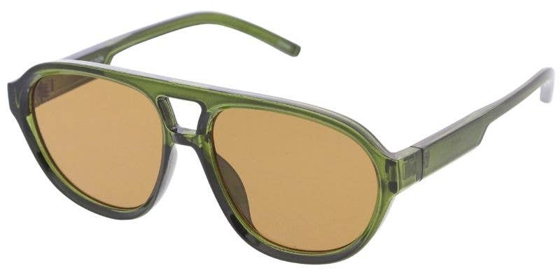 Green Aviator Sunglasses