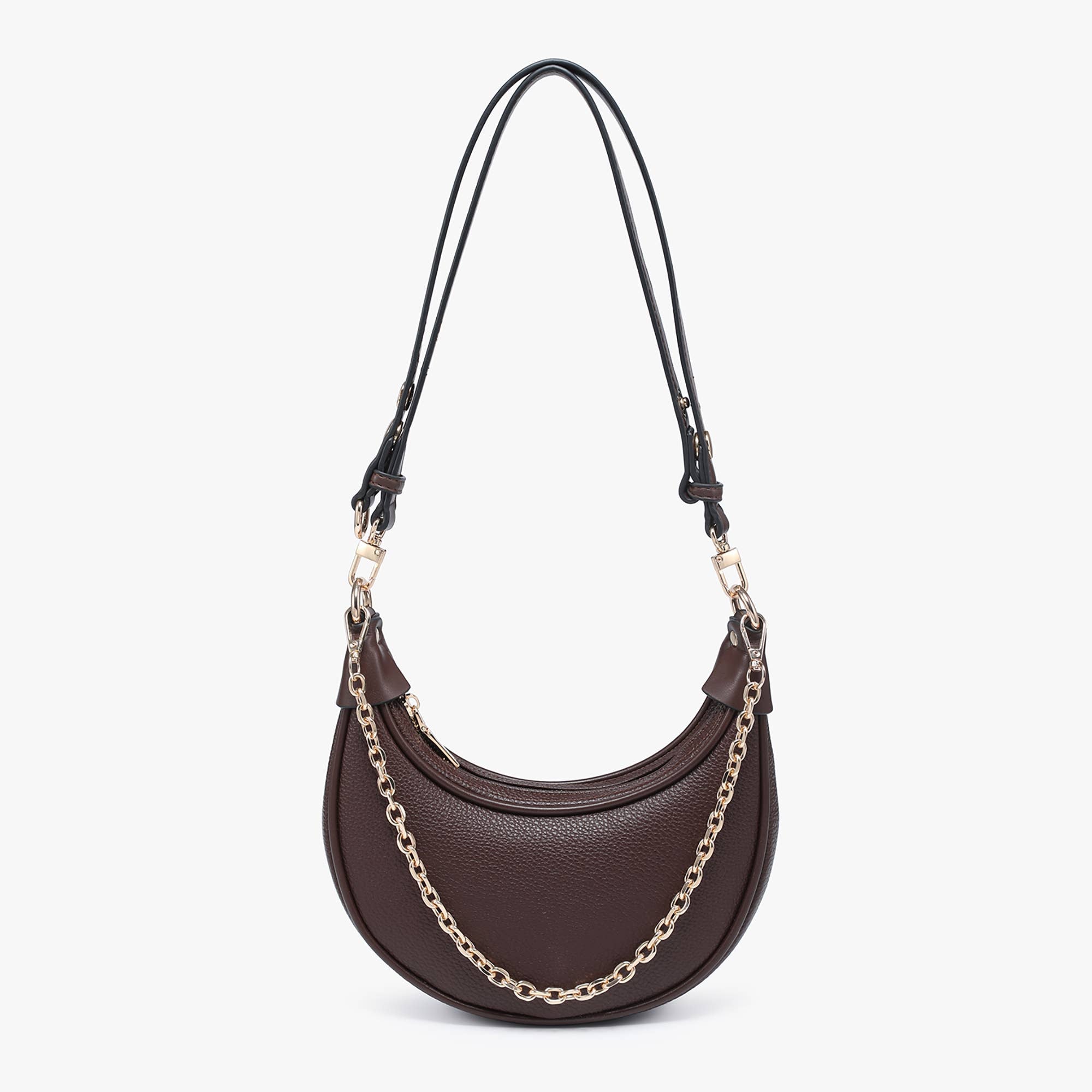 Espresso Moon Shoulder Bag w/ Chain