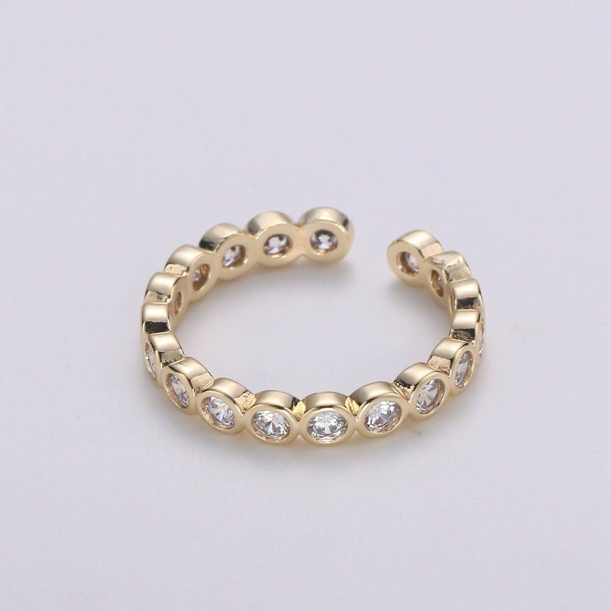Round Bezel Open Ring