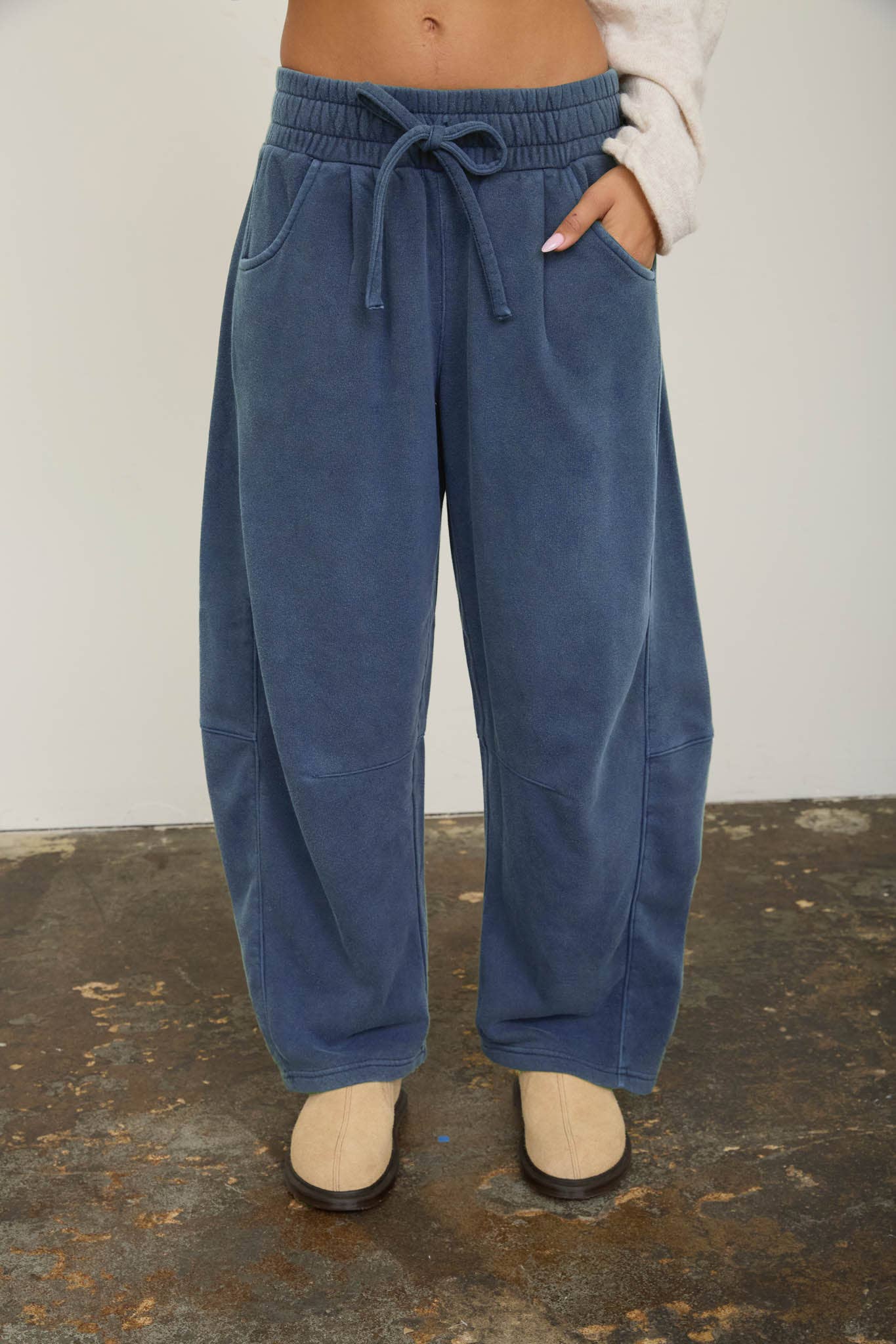 Blue Barrel Leg Sweatpants