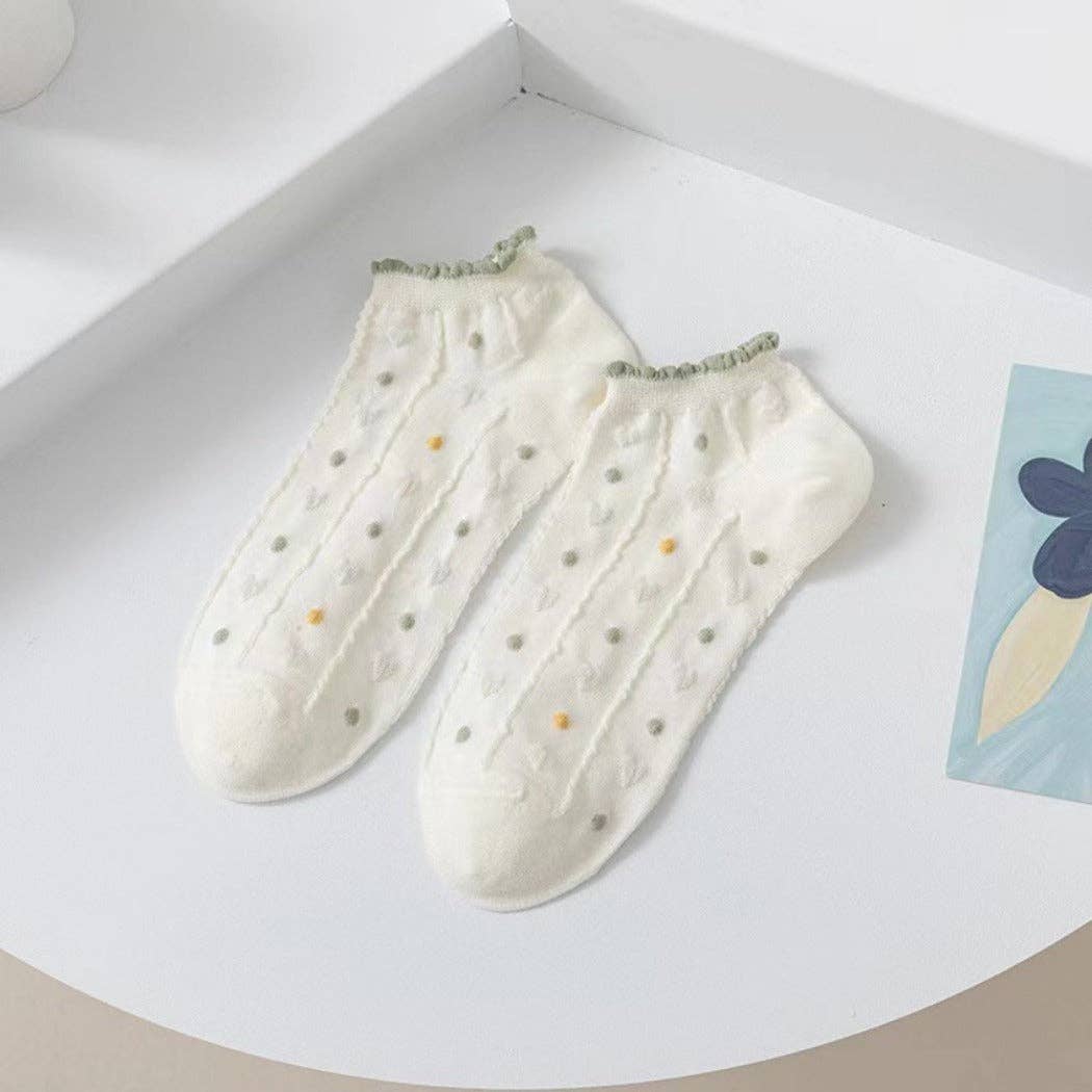 Green Floral Shorty Sock