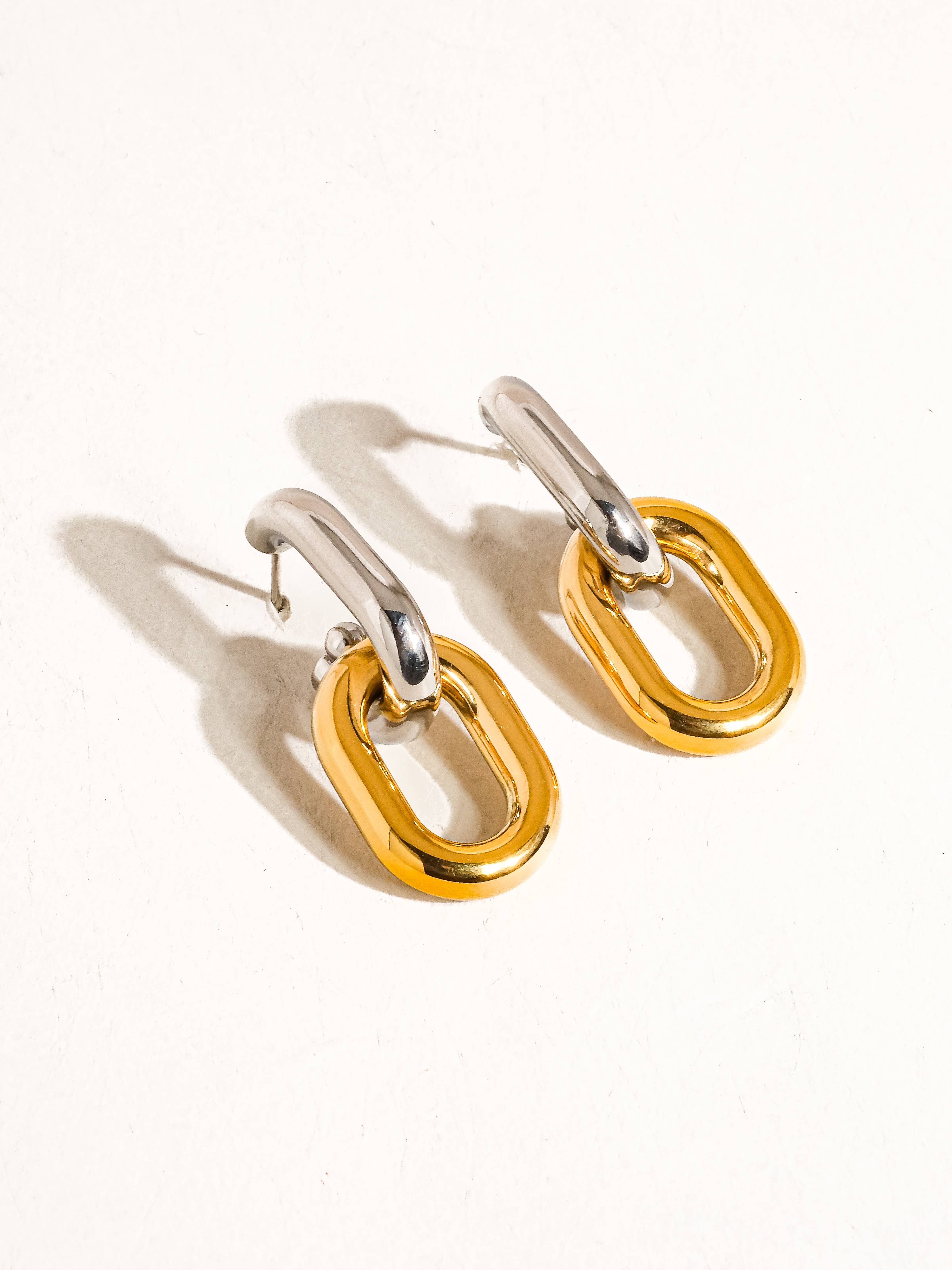 18K Non-Tarnish Double Chain Earring