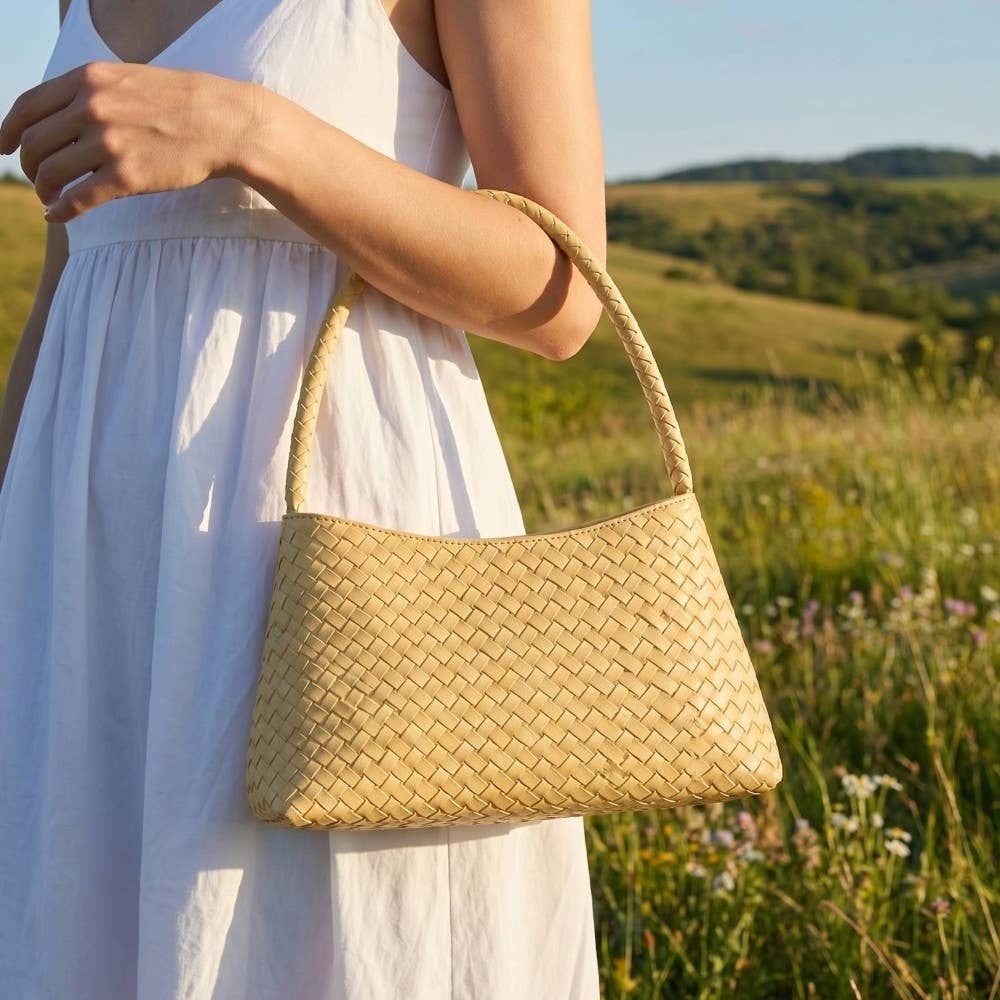 Mustard Woven Shoulder Bag