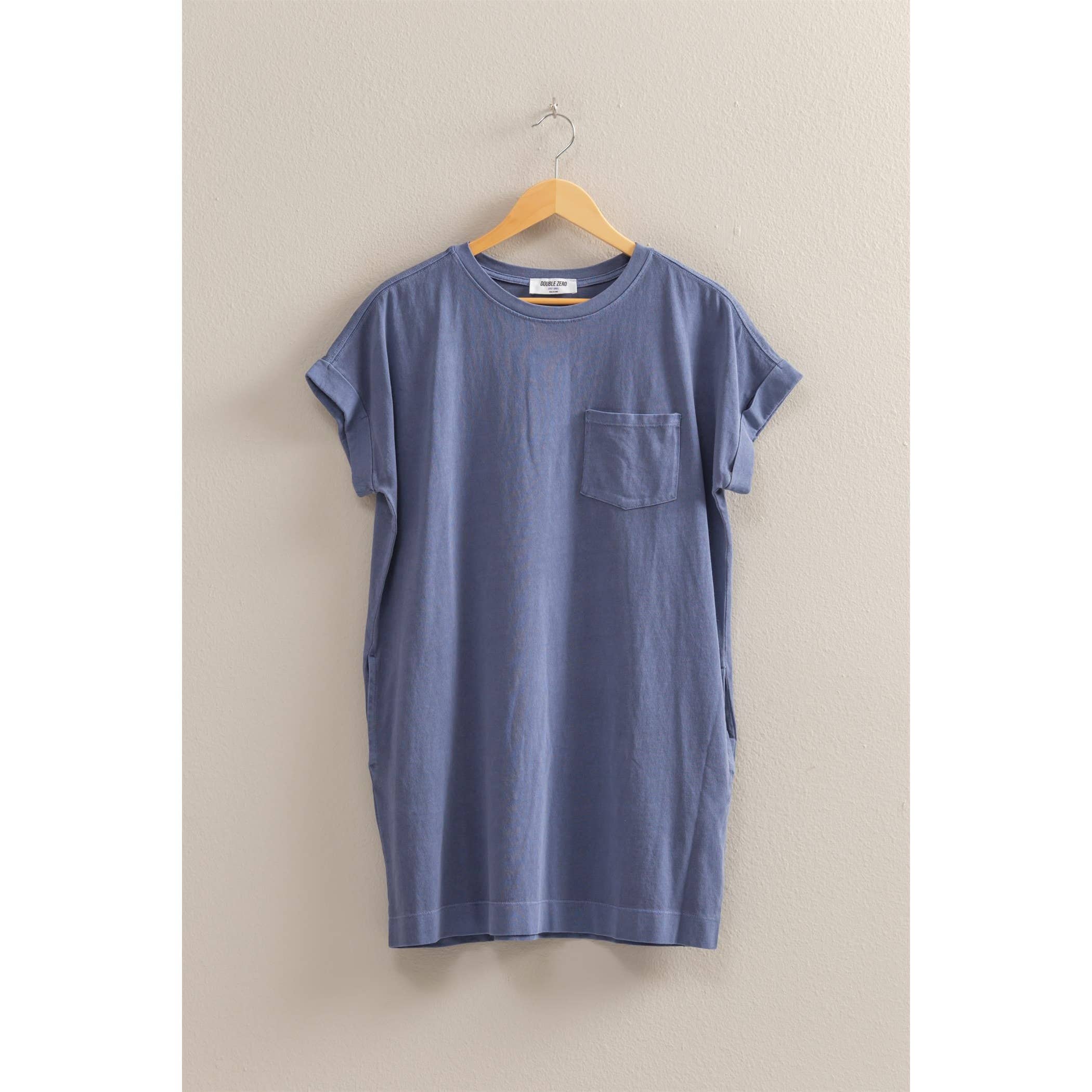 Dusty Indigo T-Shirt Mini Dress - FINAL SALE