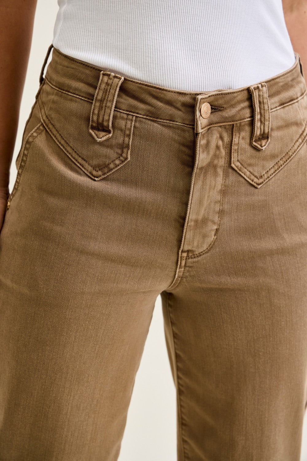 Brown High Waist Wide Leg Denim