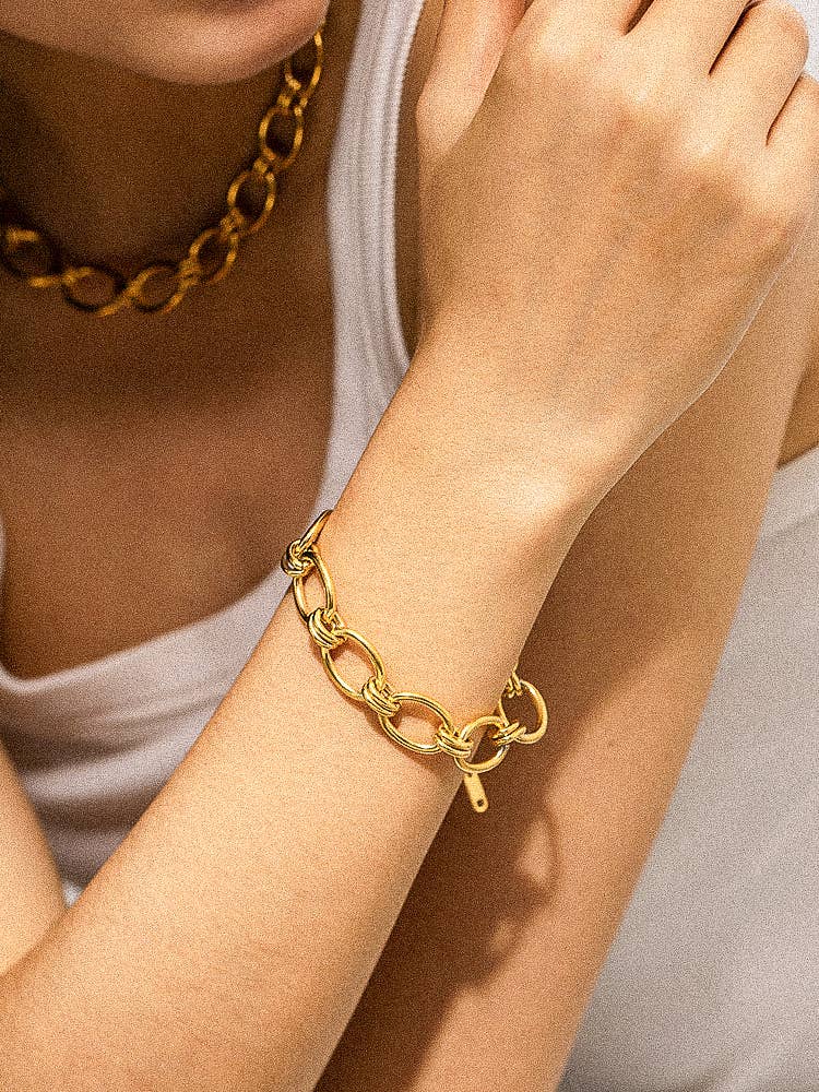 18K Gold Non-Tarnish Bold Chain Bracelet