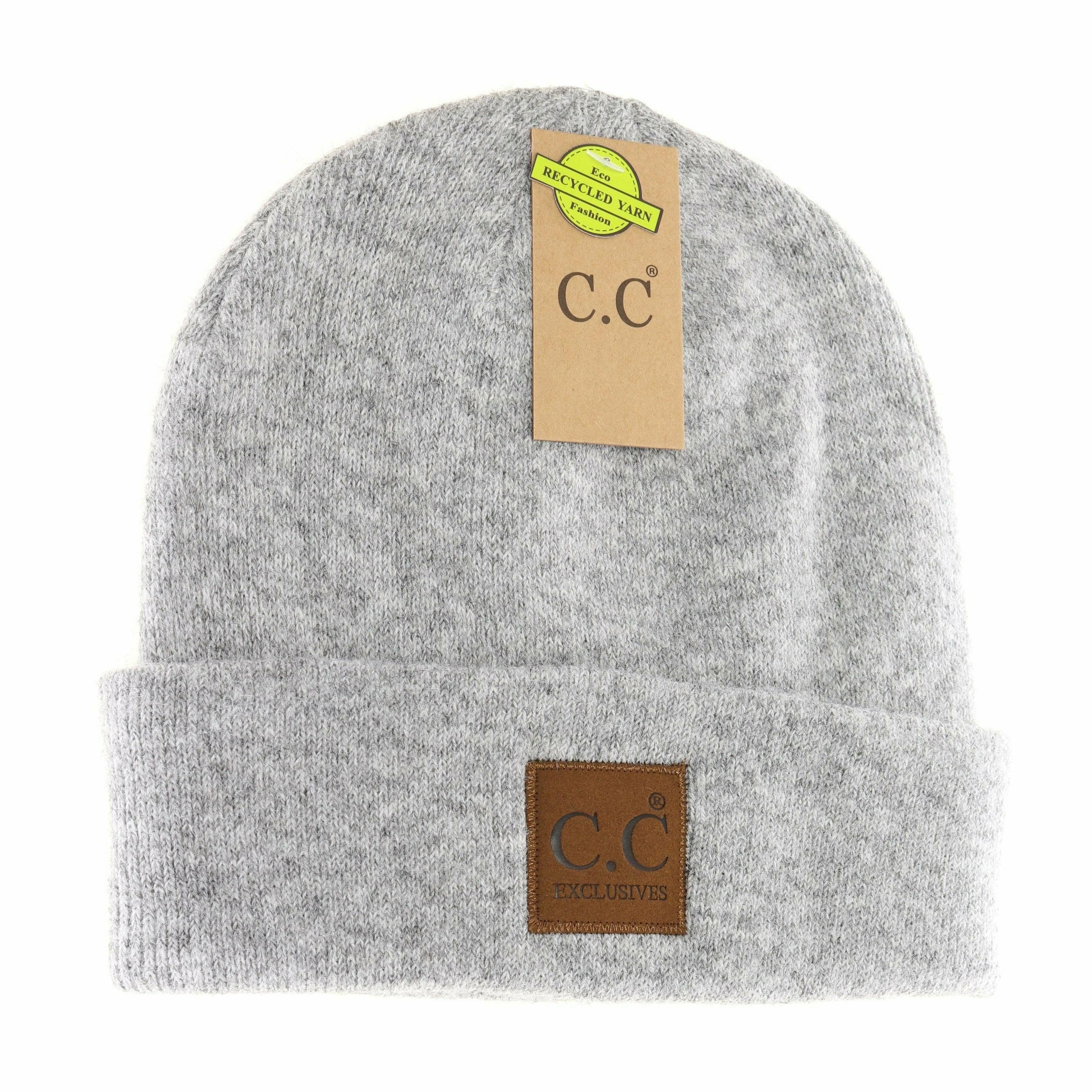 Grey Ribbed Beanie