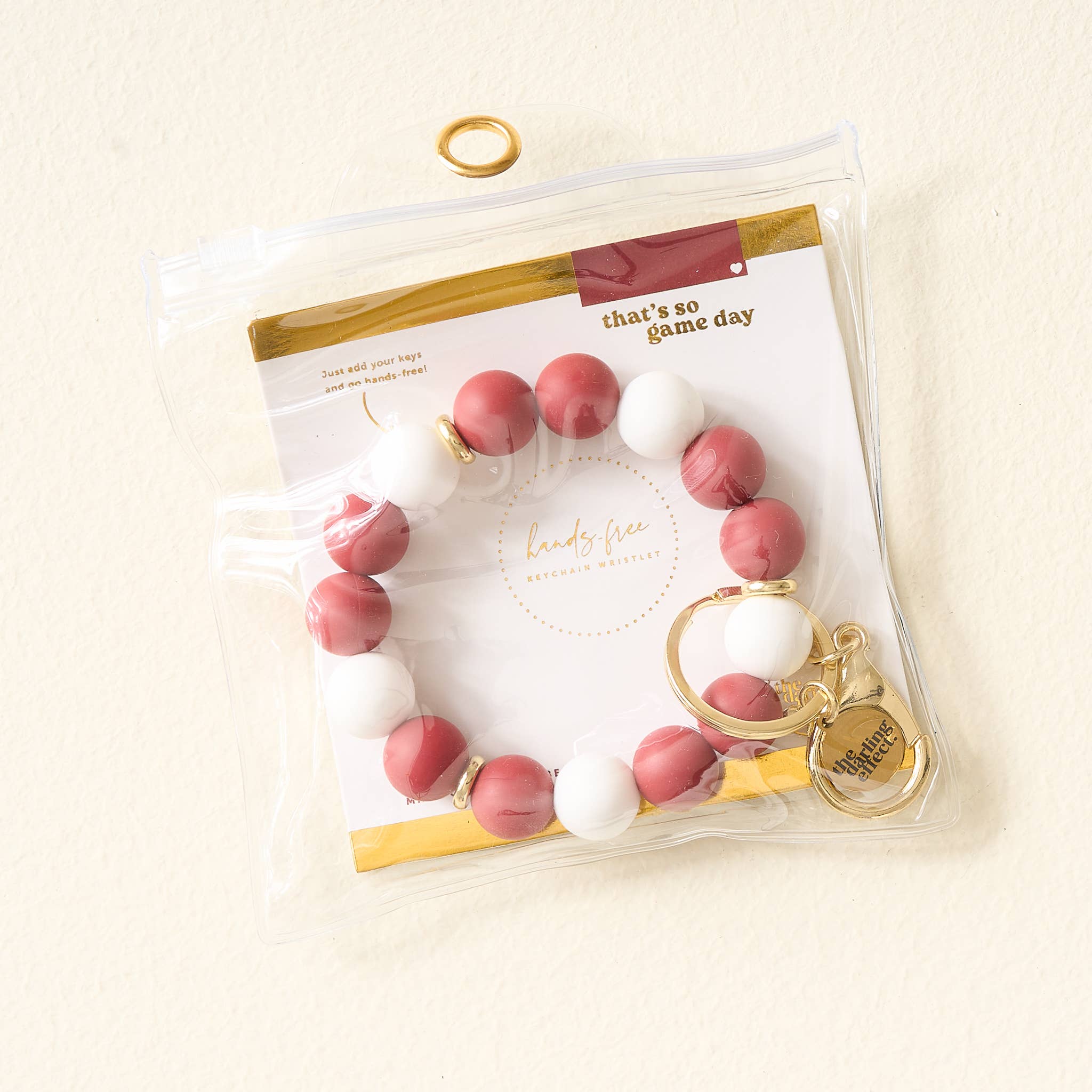 Hands-Free Keychain Wristlet - Burgundy